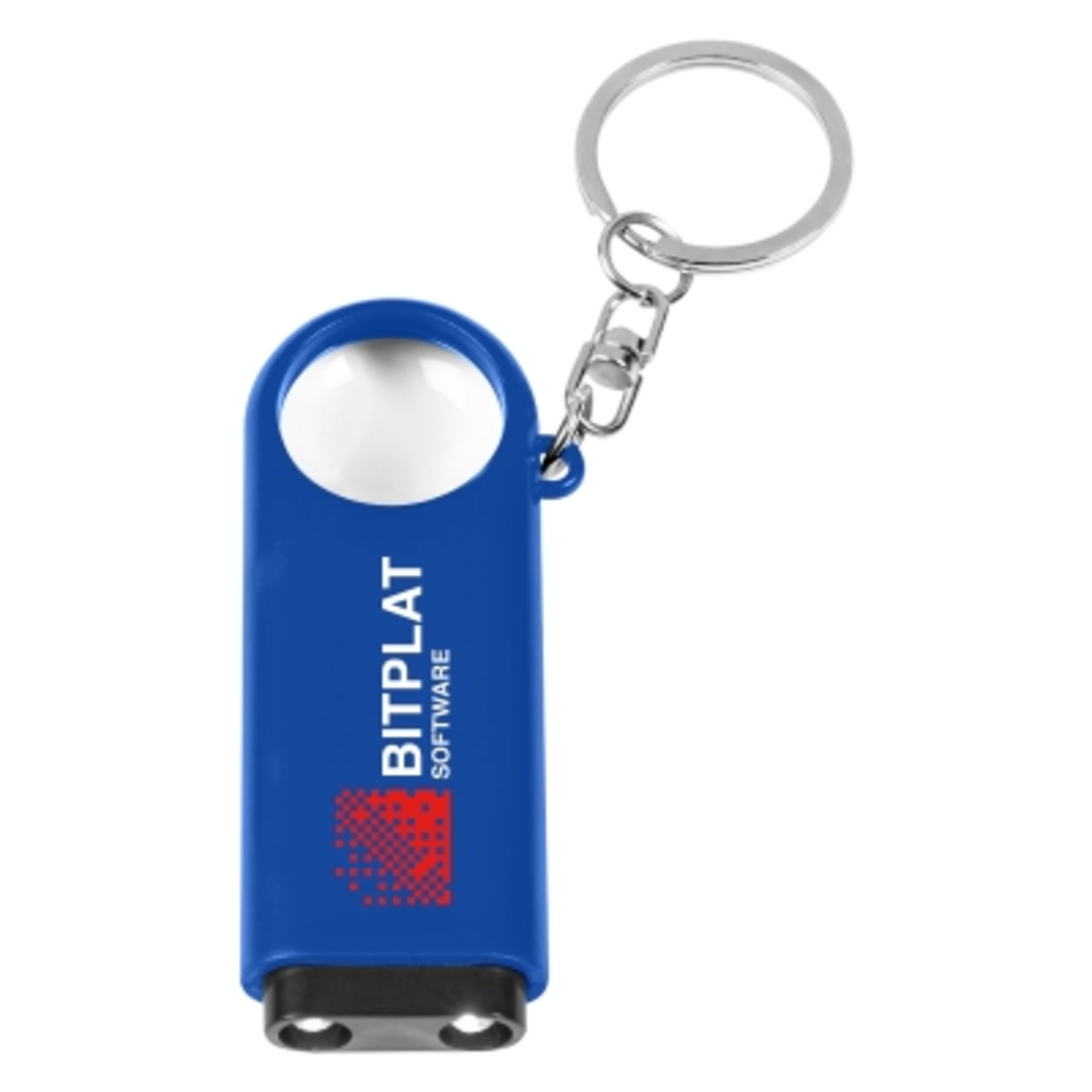Custom Keychains LED Magnifier with Light - 2.75 in - Blue - Digibrite - product view 1