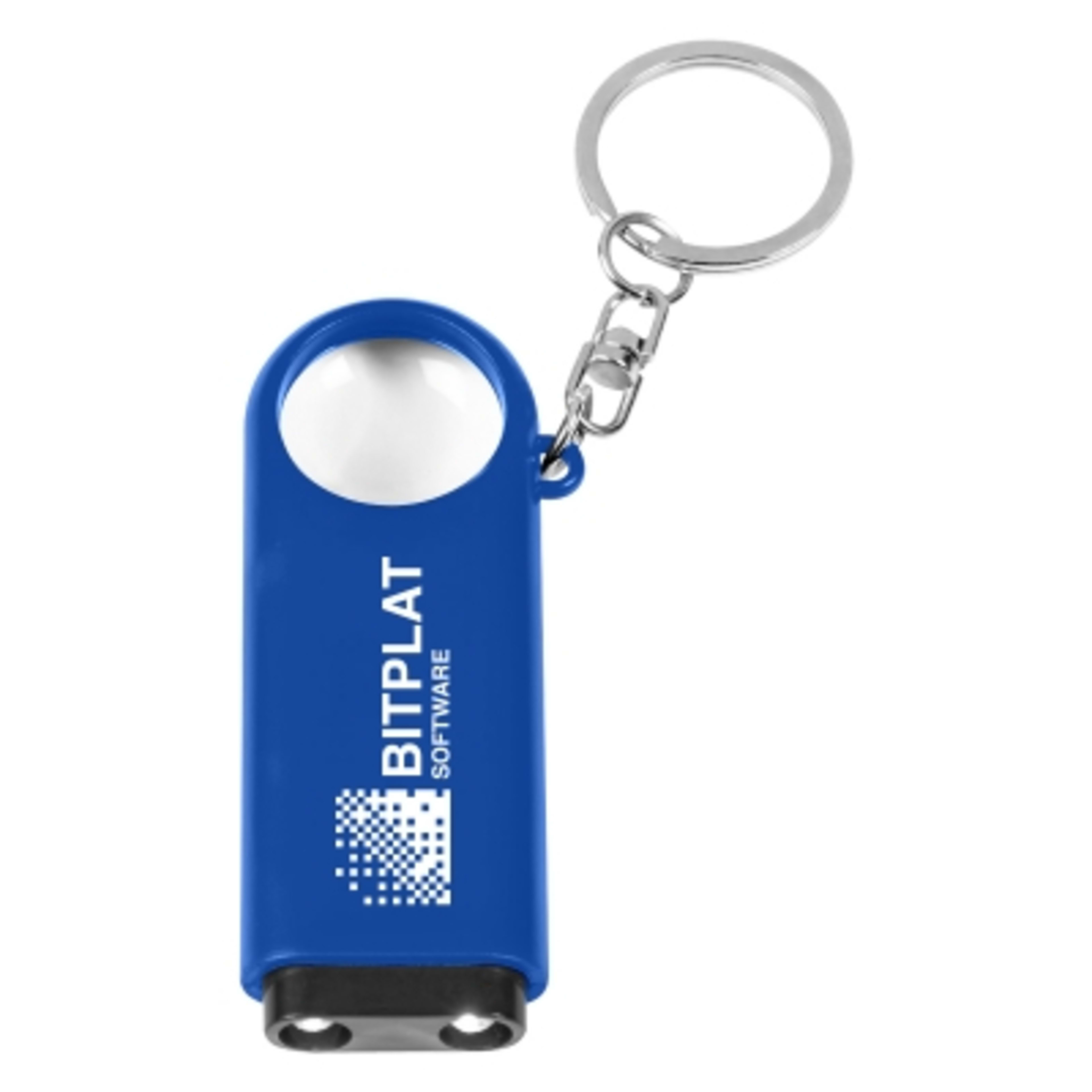 Custom Keychains LED Magnifier with Light - 2.75 in - Blue - Silkscreen - product view 2