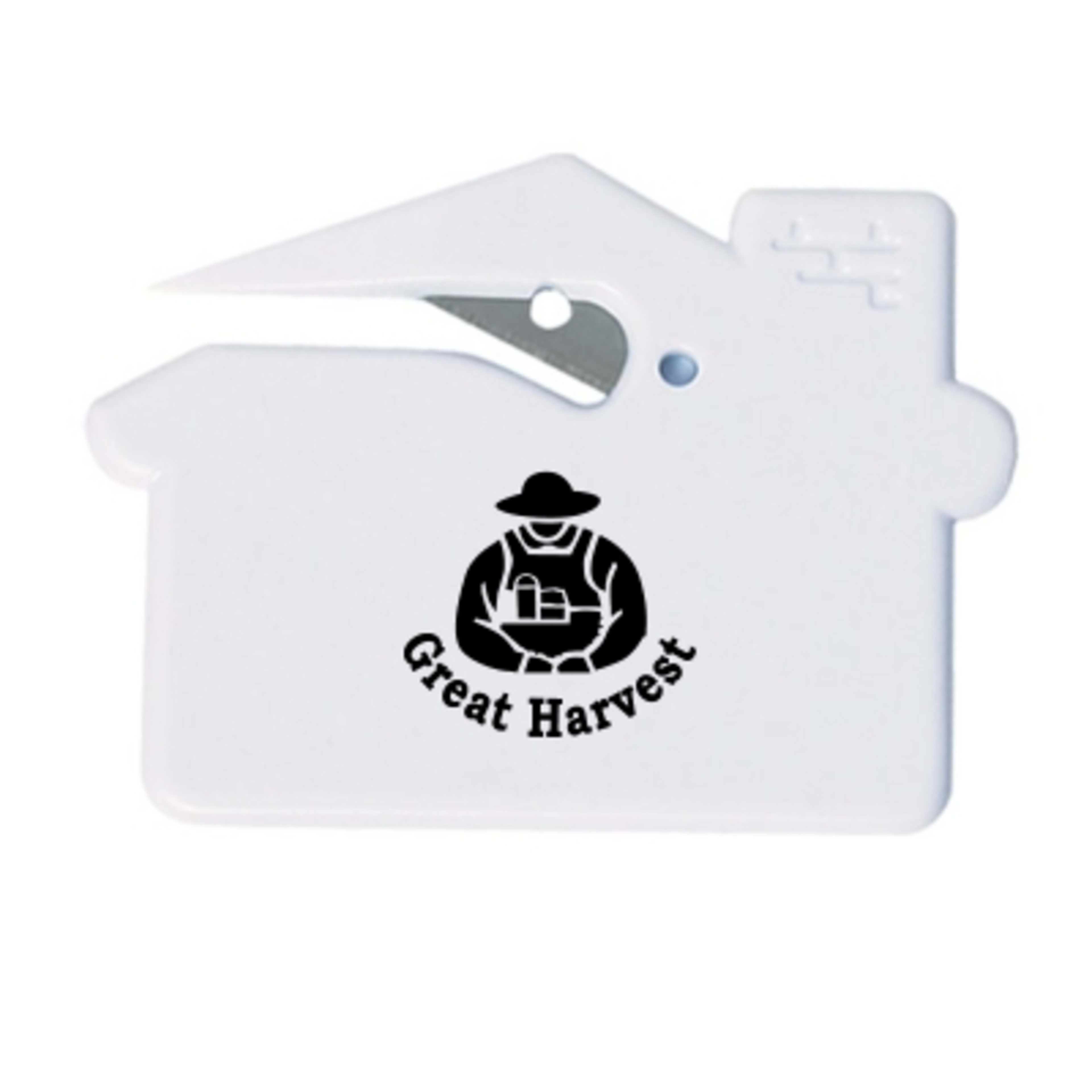 Letter Opener House Shape Envelope Slitter - 2.75 x 2 in - White - Silkscreen - product view 2