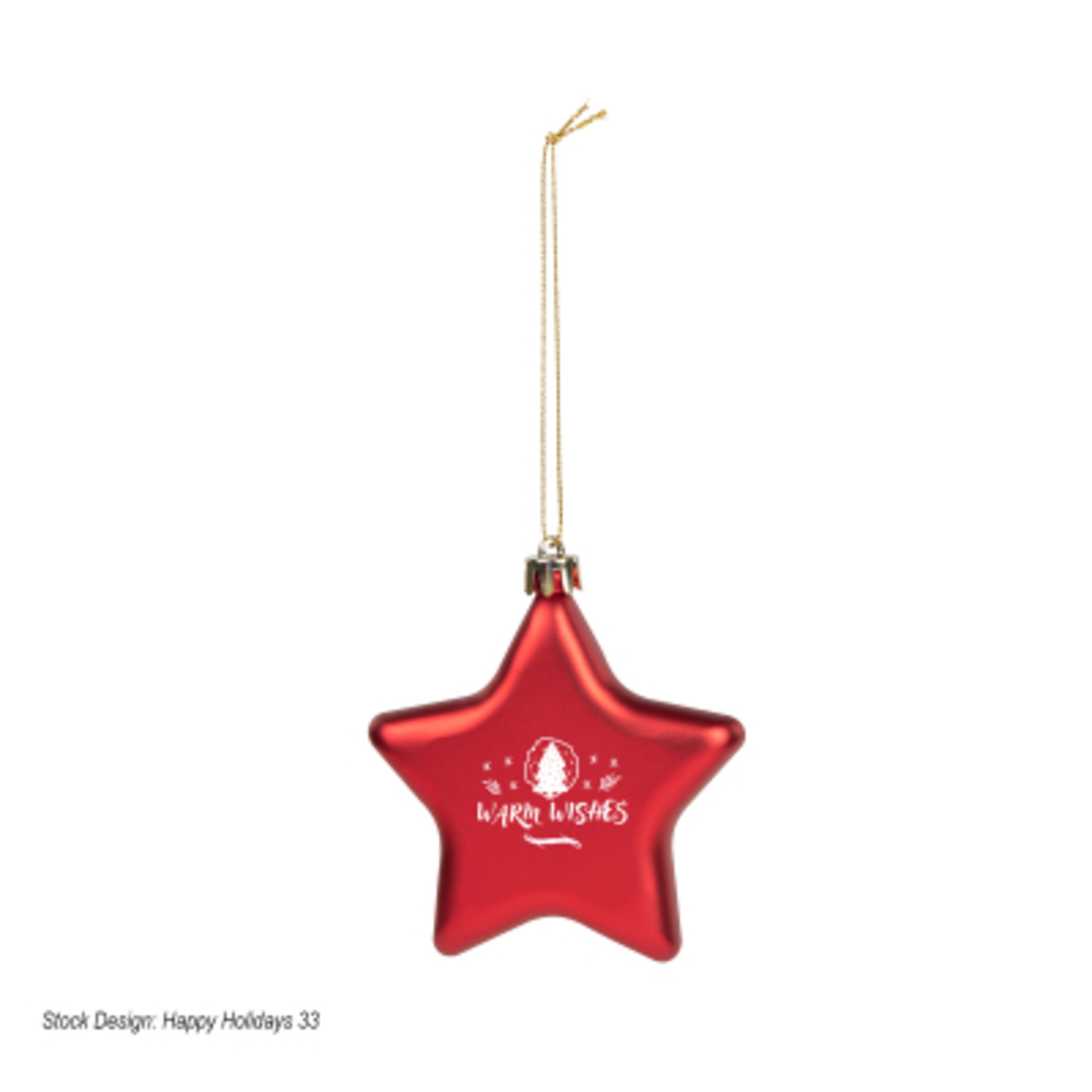 Ornament Star Shatter-Resistant Polypropylene - 3.5 x 3.5 in - Red - Padprint - product view 1