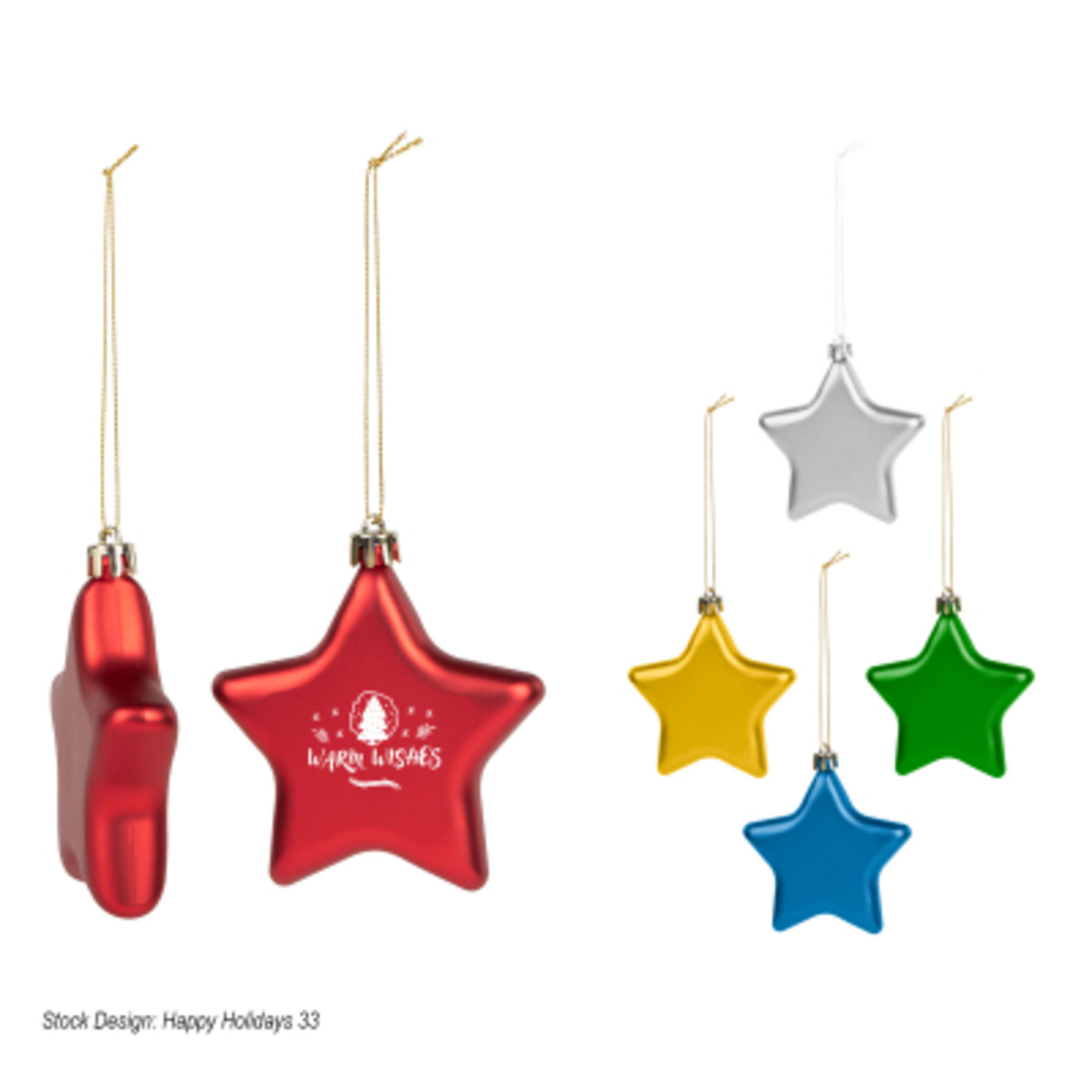 Ornament Star Shatter-Resistant Polypropylene - 3.5 x 3.5 in - Group Shot - product view 2