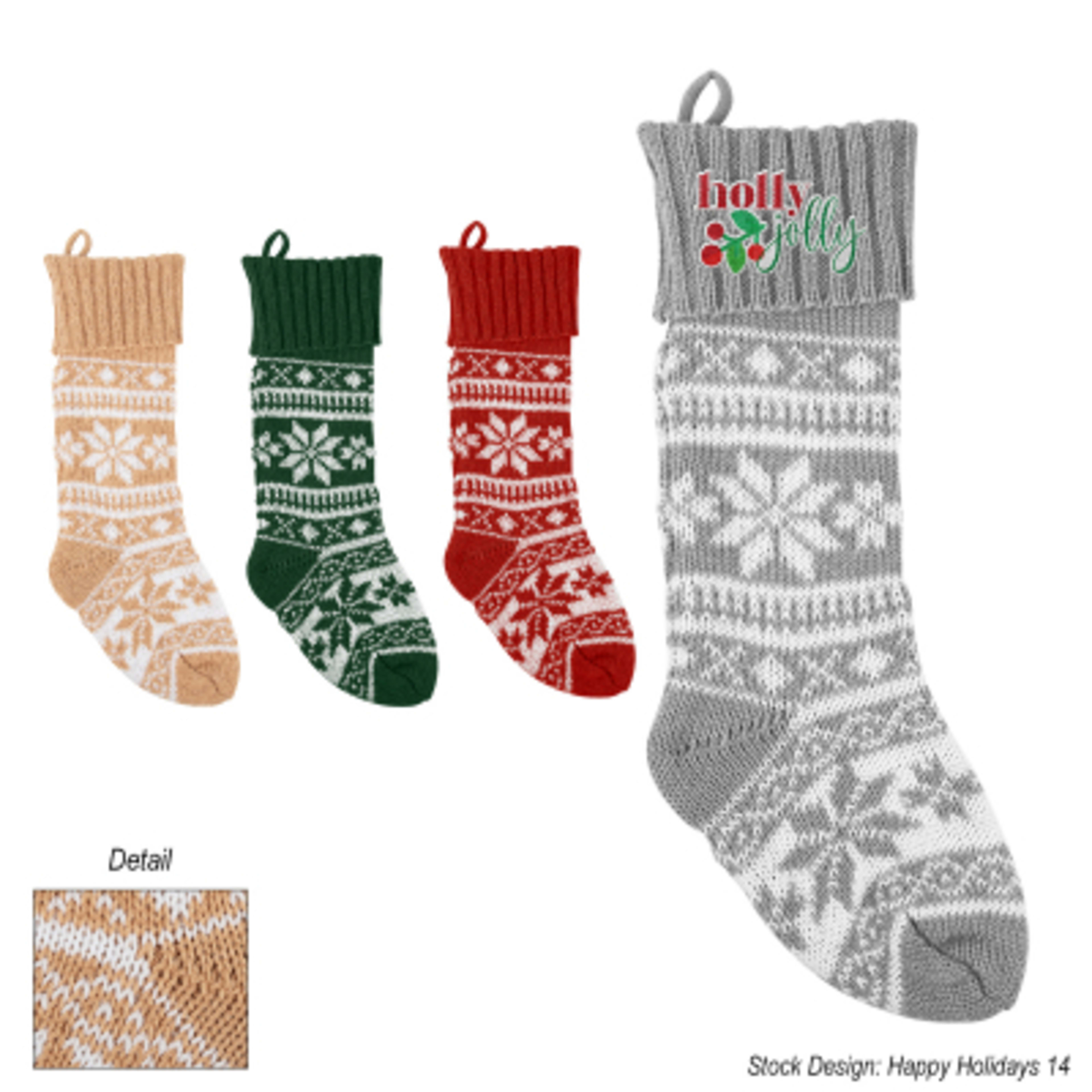 Holiday Stocking Acrylic Snowflake Design - 6 x 18 in - Group Shot - product view 2