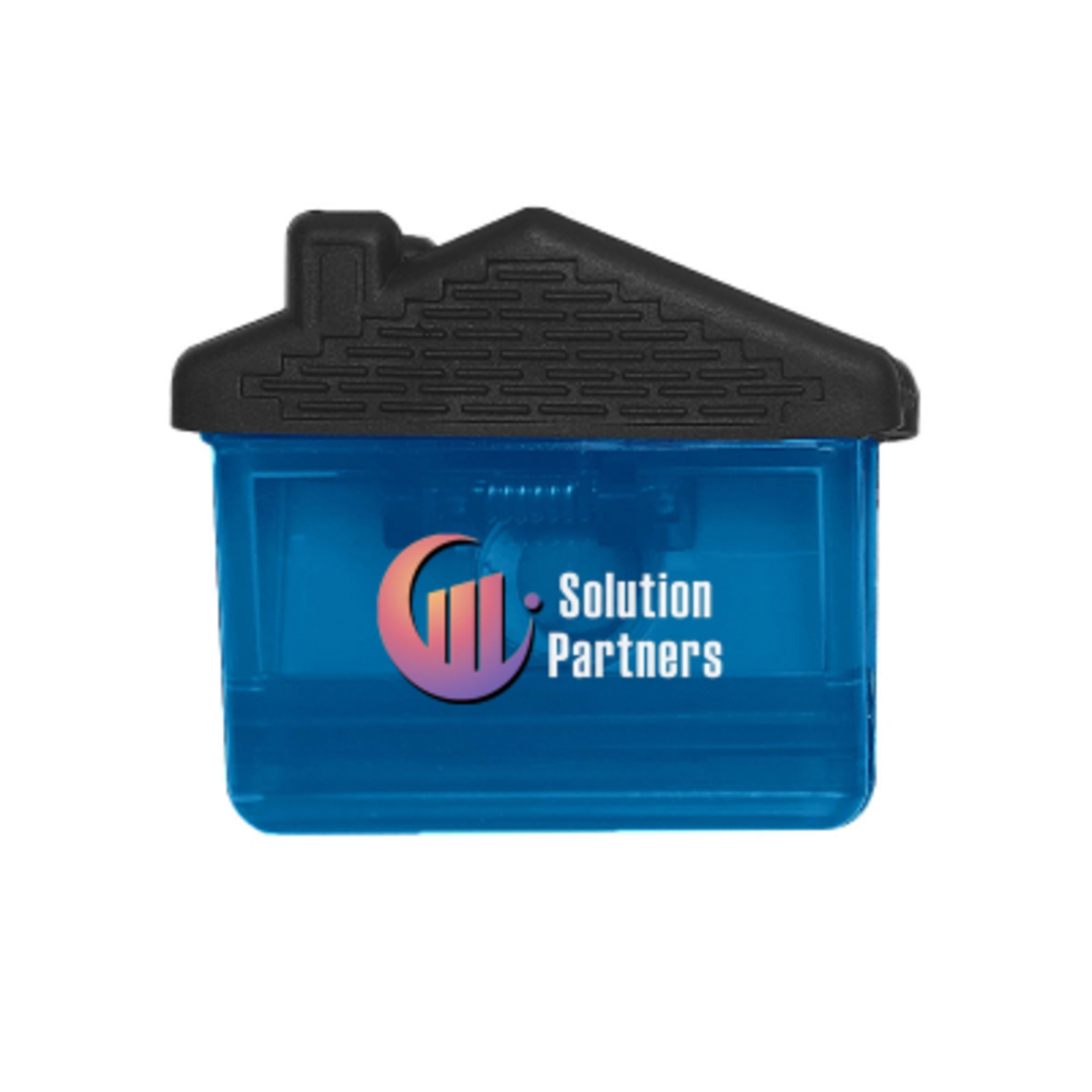House Shape Magnetic Clip with Rubber Grip - 3 x 2.5 in - TRN/Blue - Digibrite - product view 1