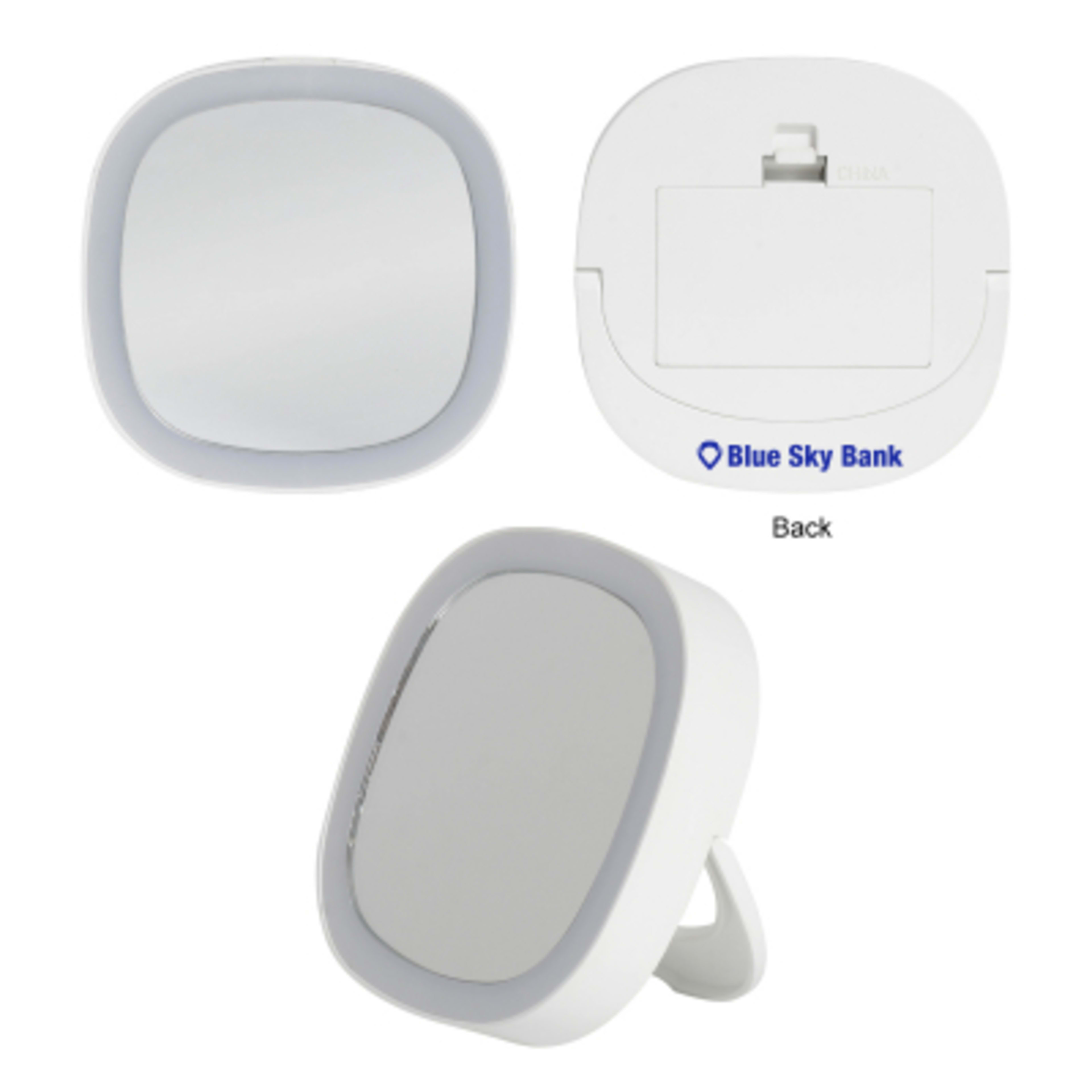 LED Illumination Mirror with Stand - 3.4 x 3 in - Group Shot