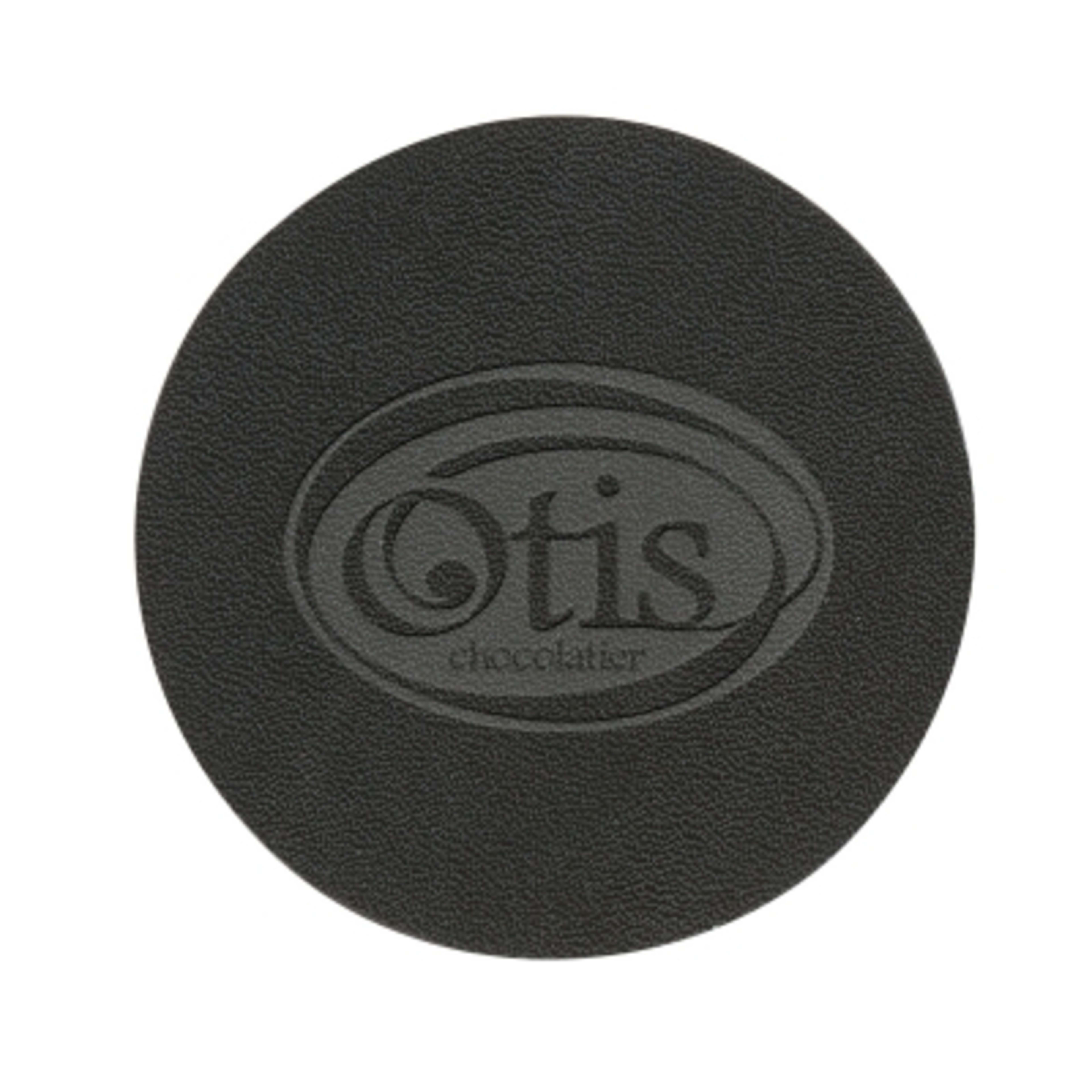 Bonded Leather Coaster Executive - 3.5 in Diameter - Black - Deboss - product view 2