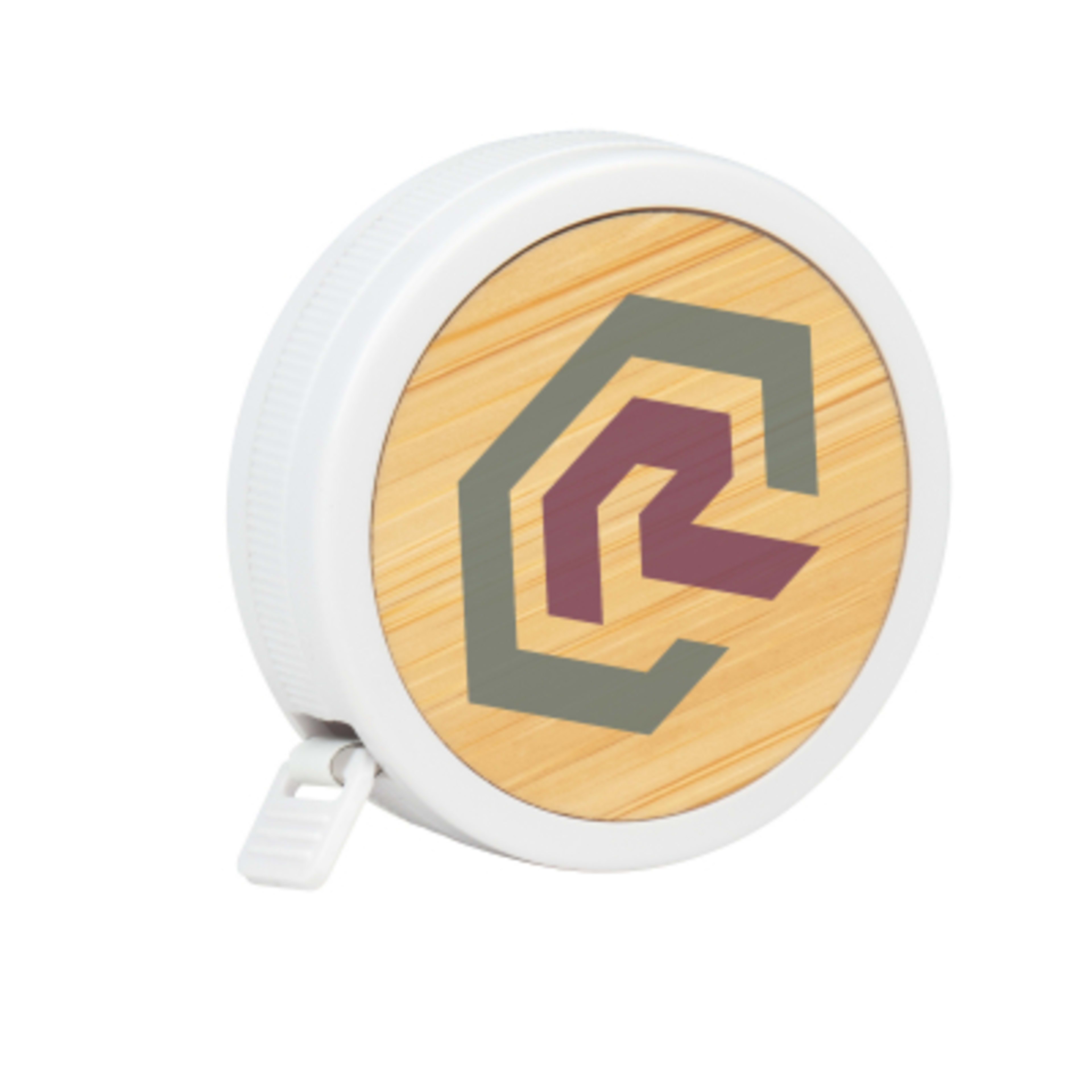 Bamboo Tape Measure Retractable Push Button - 2 in - White - Digibrite - product view 4