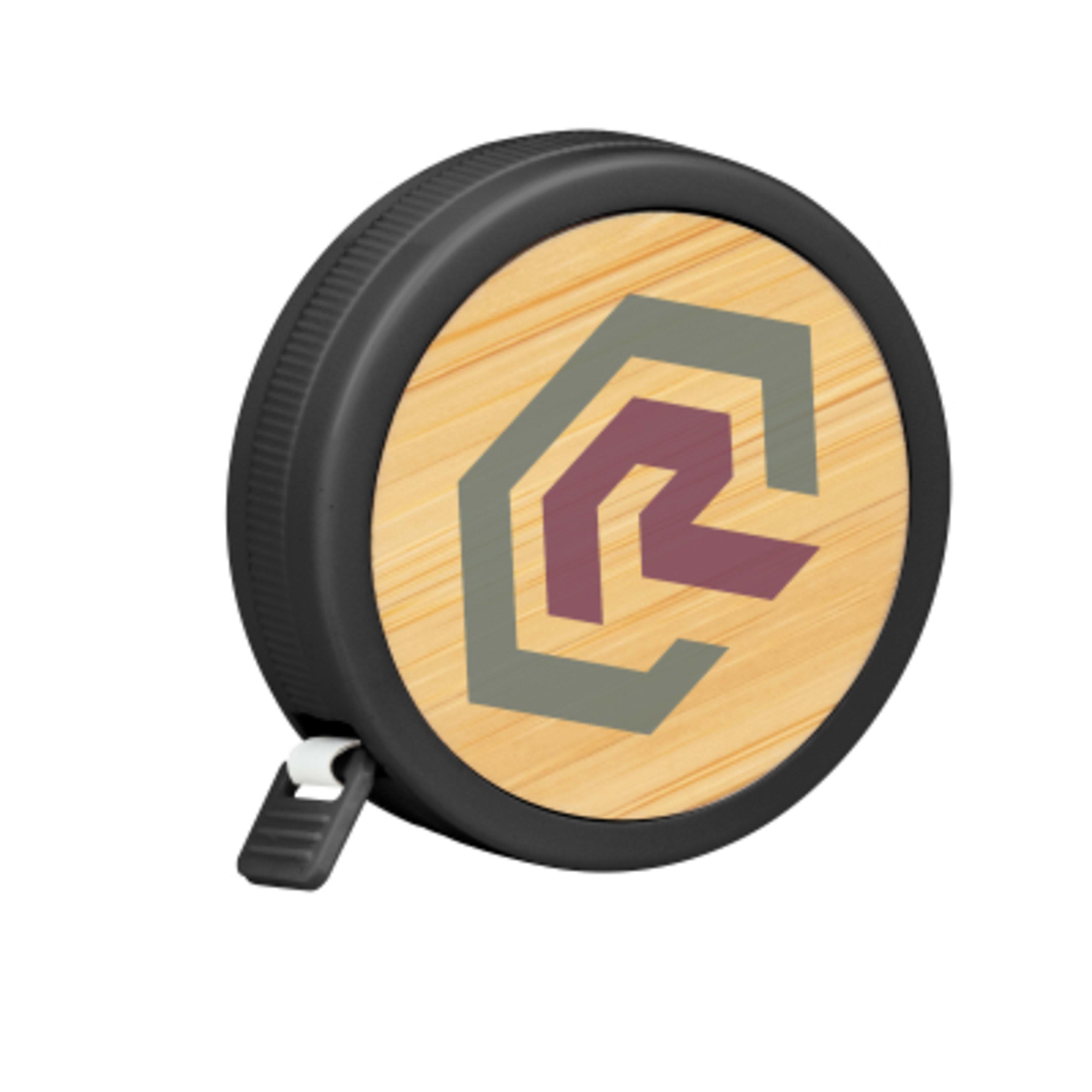 Bamboo Tape Measure Retractable Push Button - 2 in - Black - Digibrite - product view 5