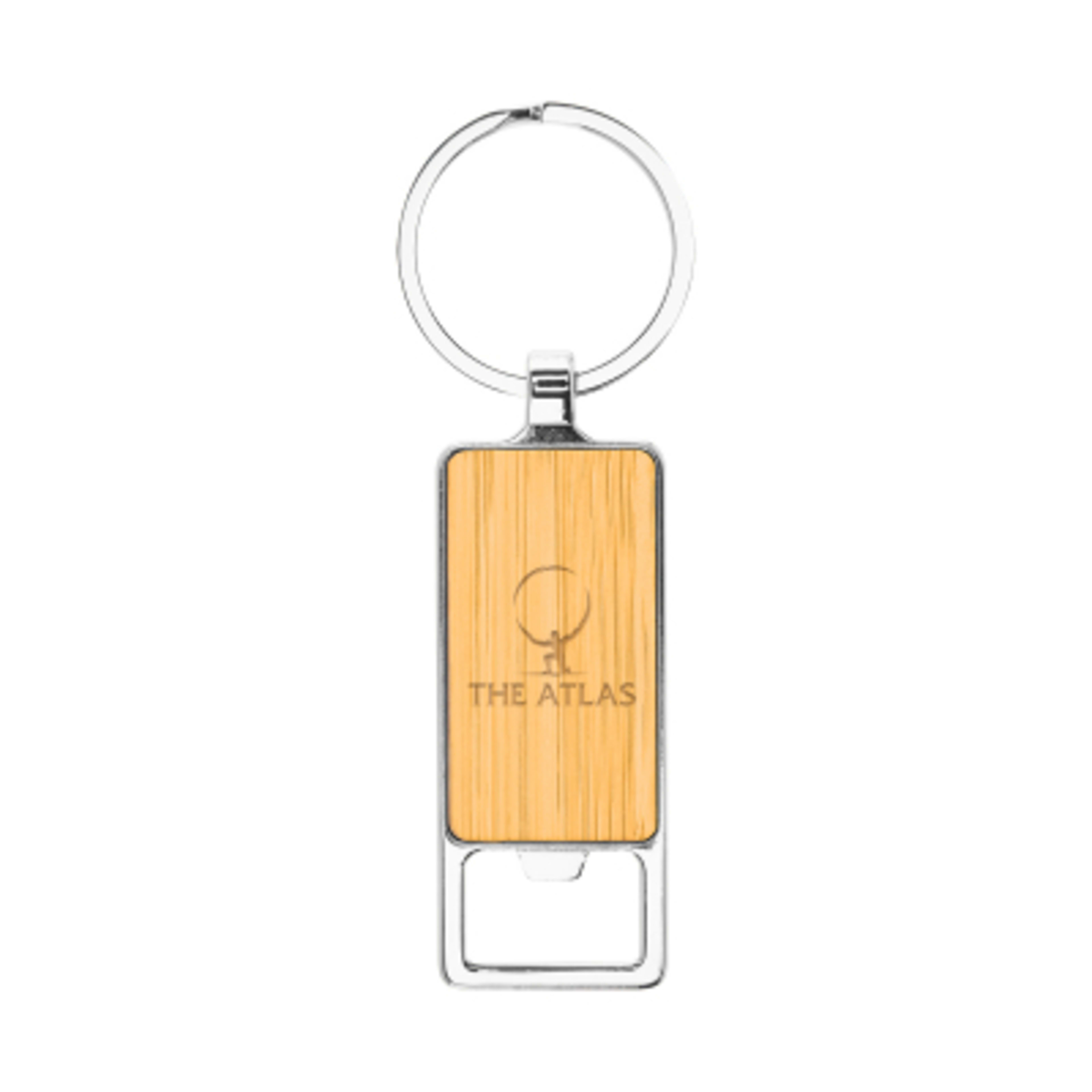 Bamboo Key Tag with Bottle Opener Zinc Alloy - 3 x 1 in - BAM/BOO - Laser - product view 1