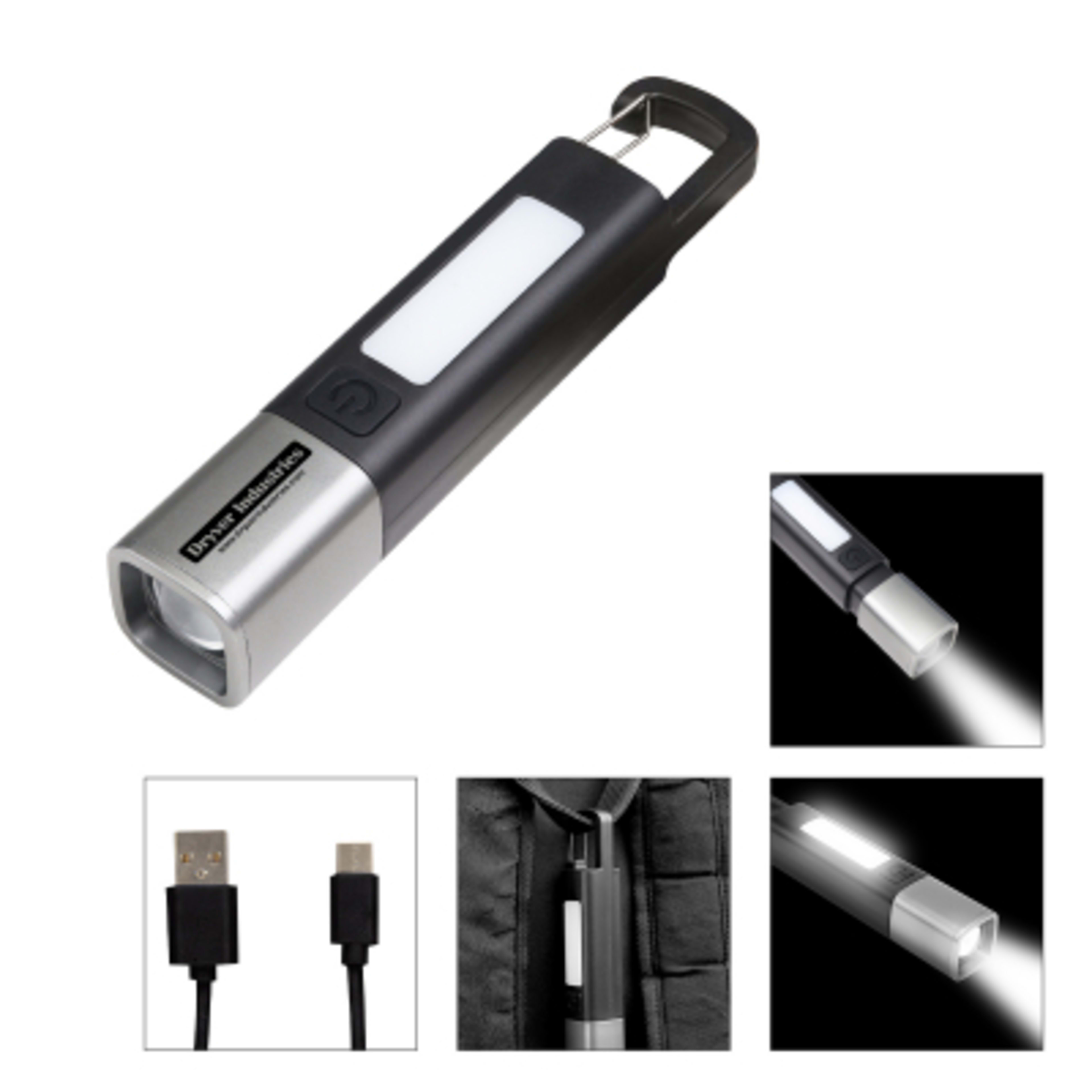 COB Flashlight Rechargeable Dual Light - 6 in - Group Shot - product view 1