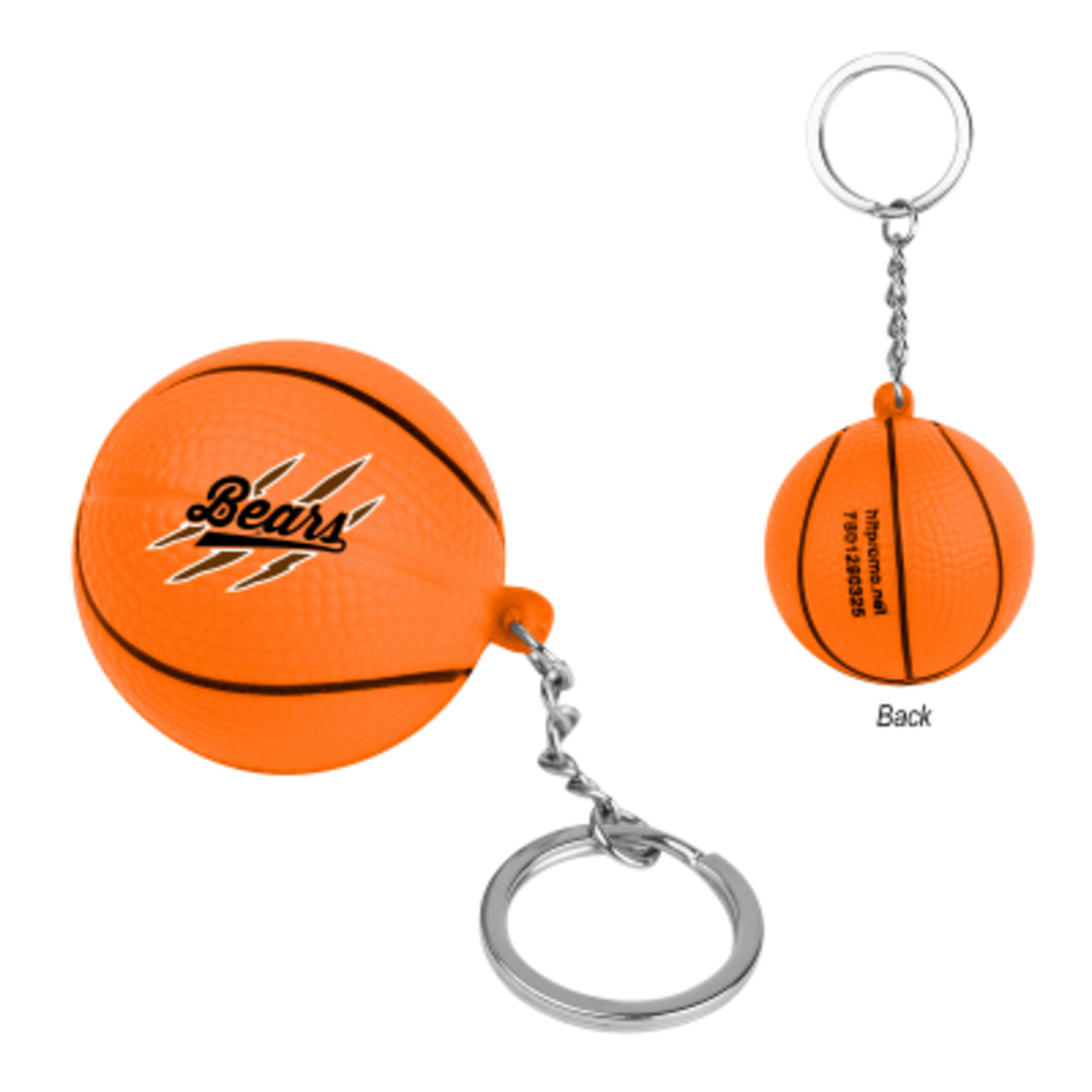 Custom Stress Balls Basketball Keychain - 1.5 in - ORN - Digibrite - product view 4