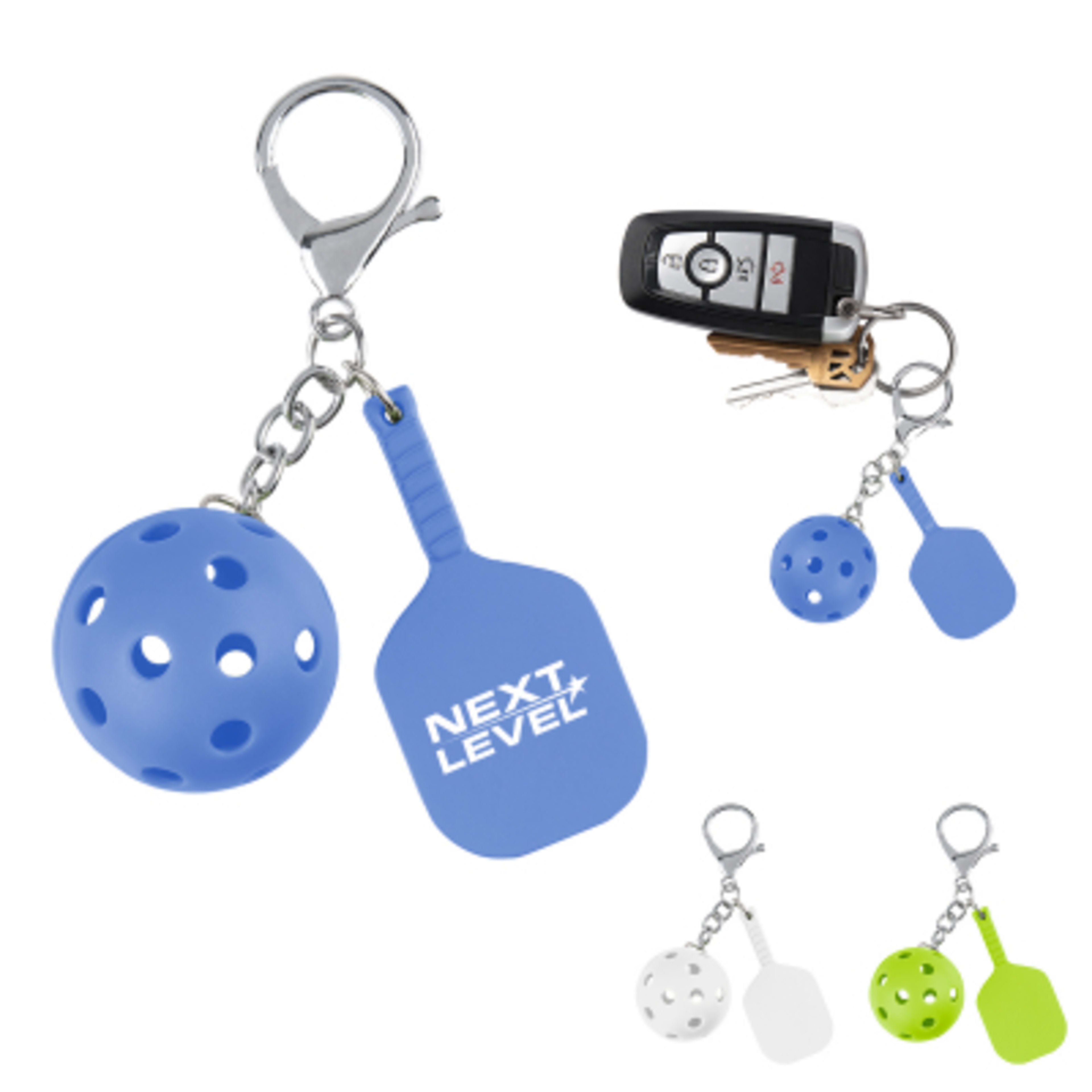 Pickleball Keychain Paddle and Ball Set - 1 x 2.25 in - Group Shot - product view 1
