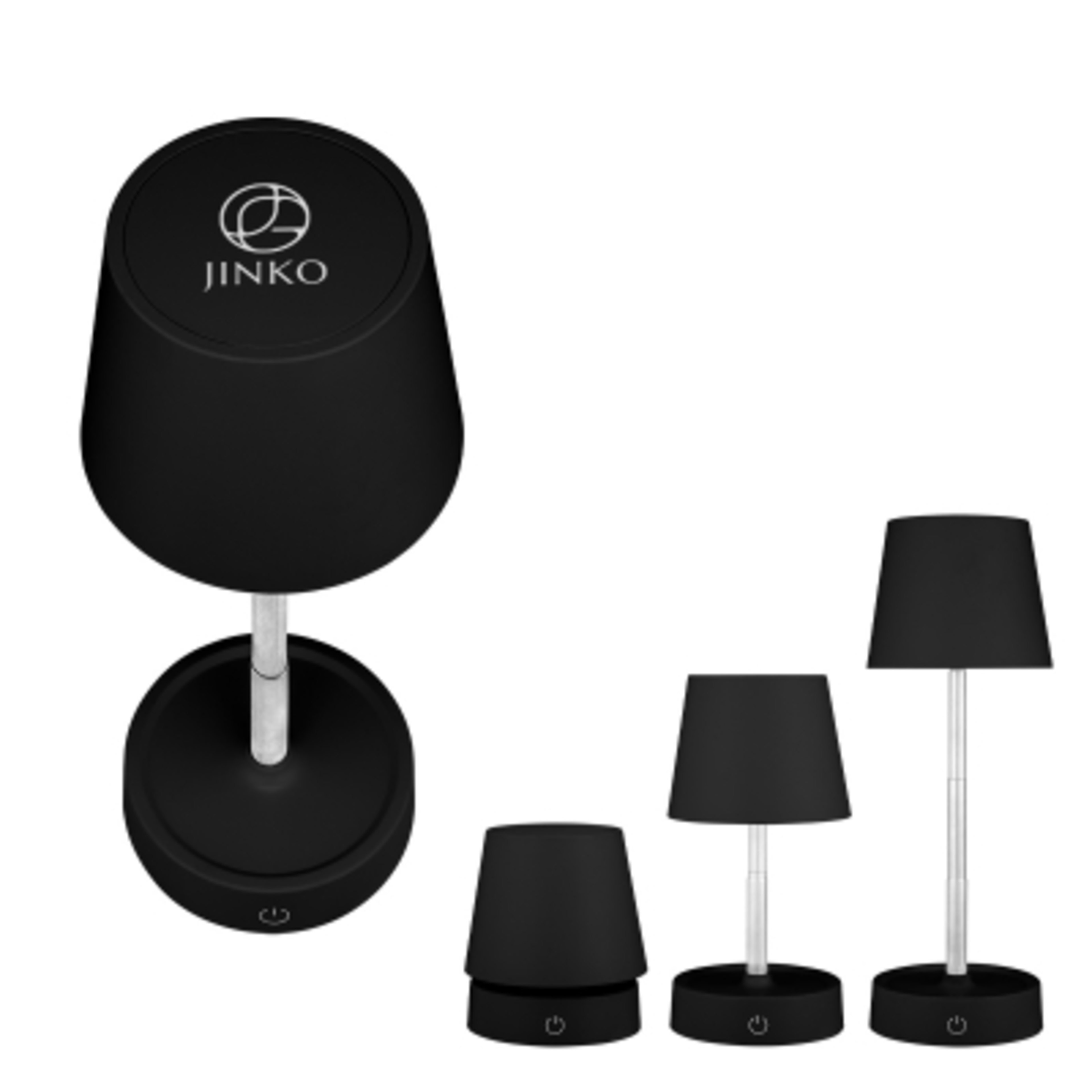 Table Lamp Expandable LED Recycled ABS - 4 x 11.5 in - Black - Silkscreen - product view 4