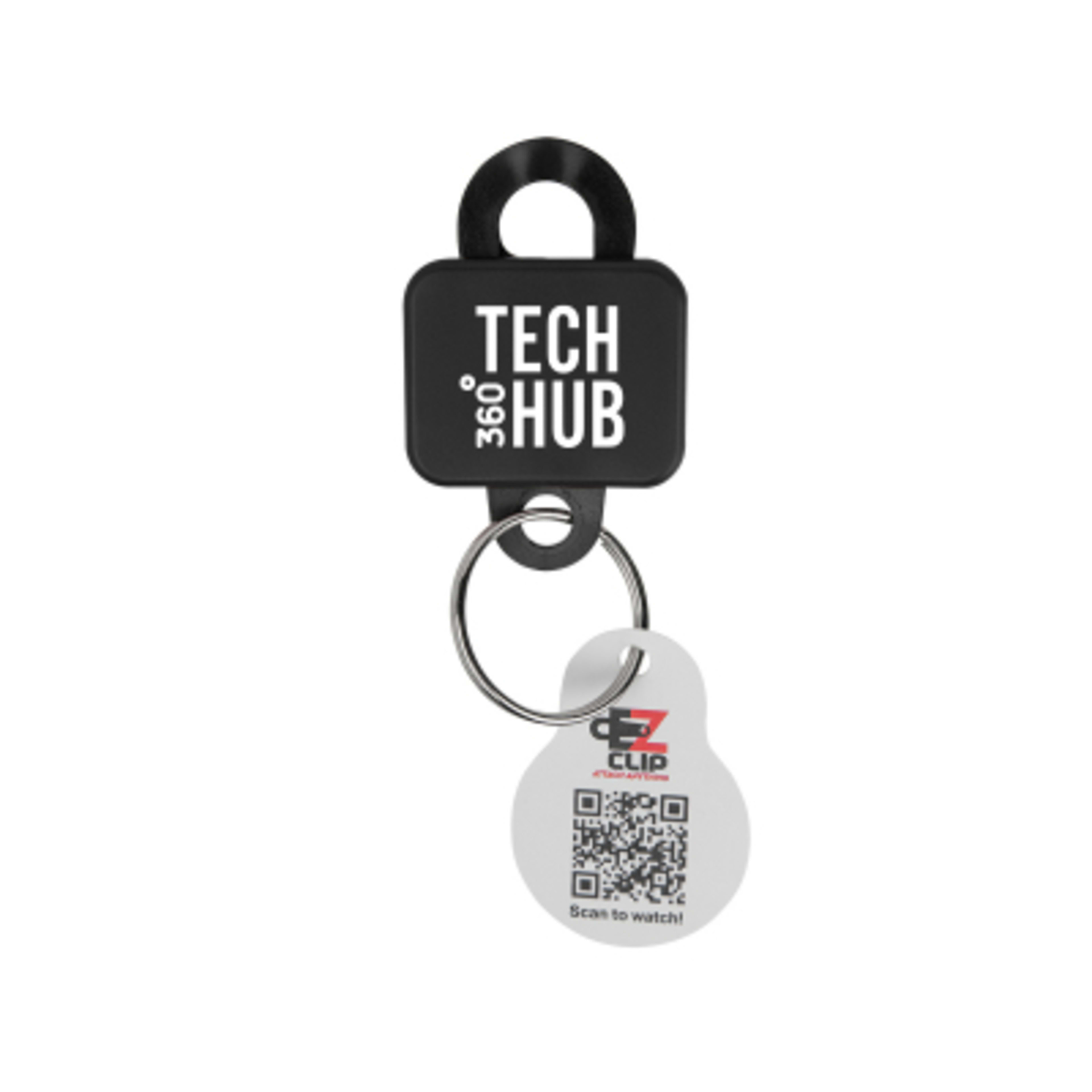 Custom Keychains Clipster Tag with Belt Clip - 1.25 x 2.75 in - Black - Padprint - product view 2