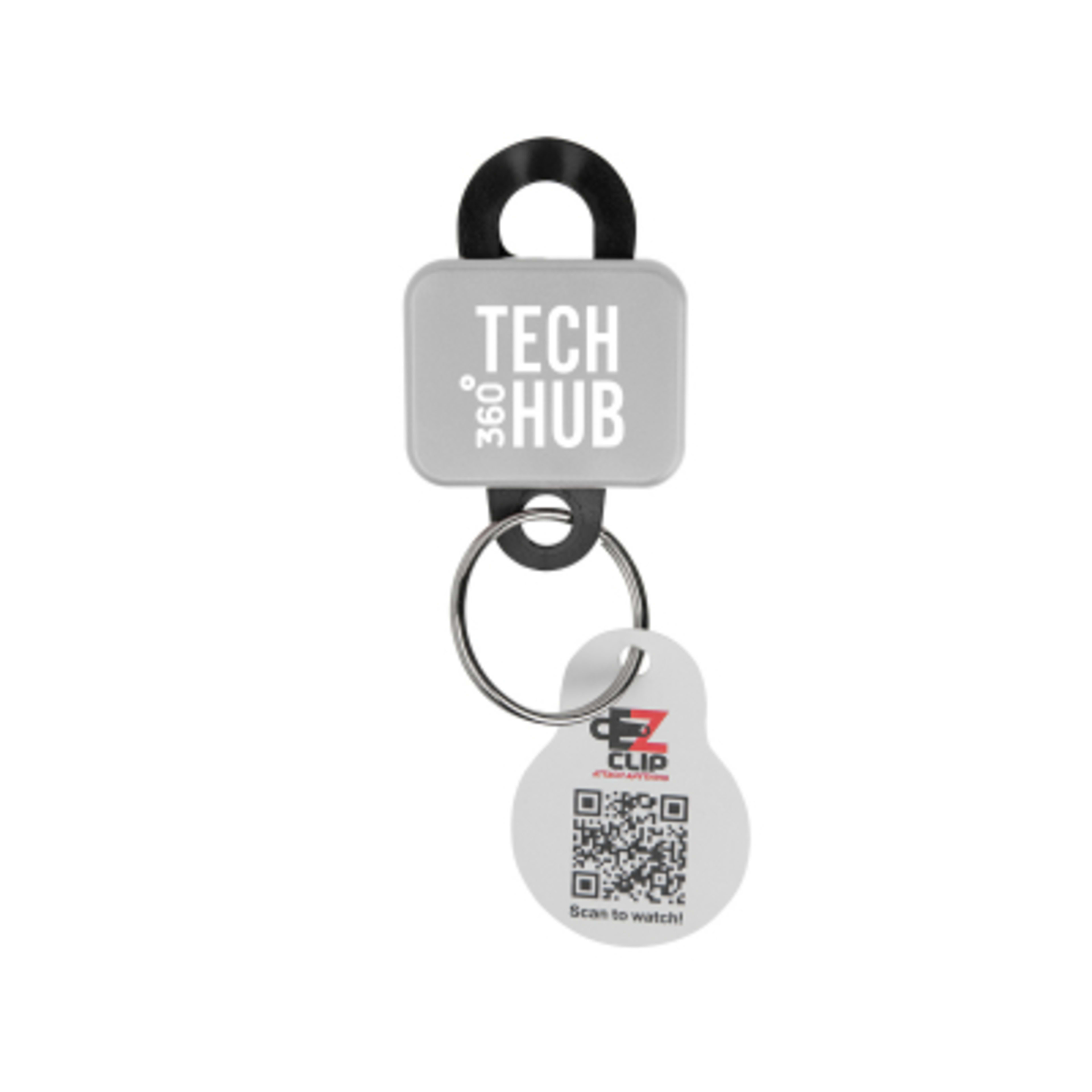 Custom Keychains Clipster Tag with Belt Clip - 1.25 x 2.75 in - Gray - Padprint - product view 3