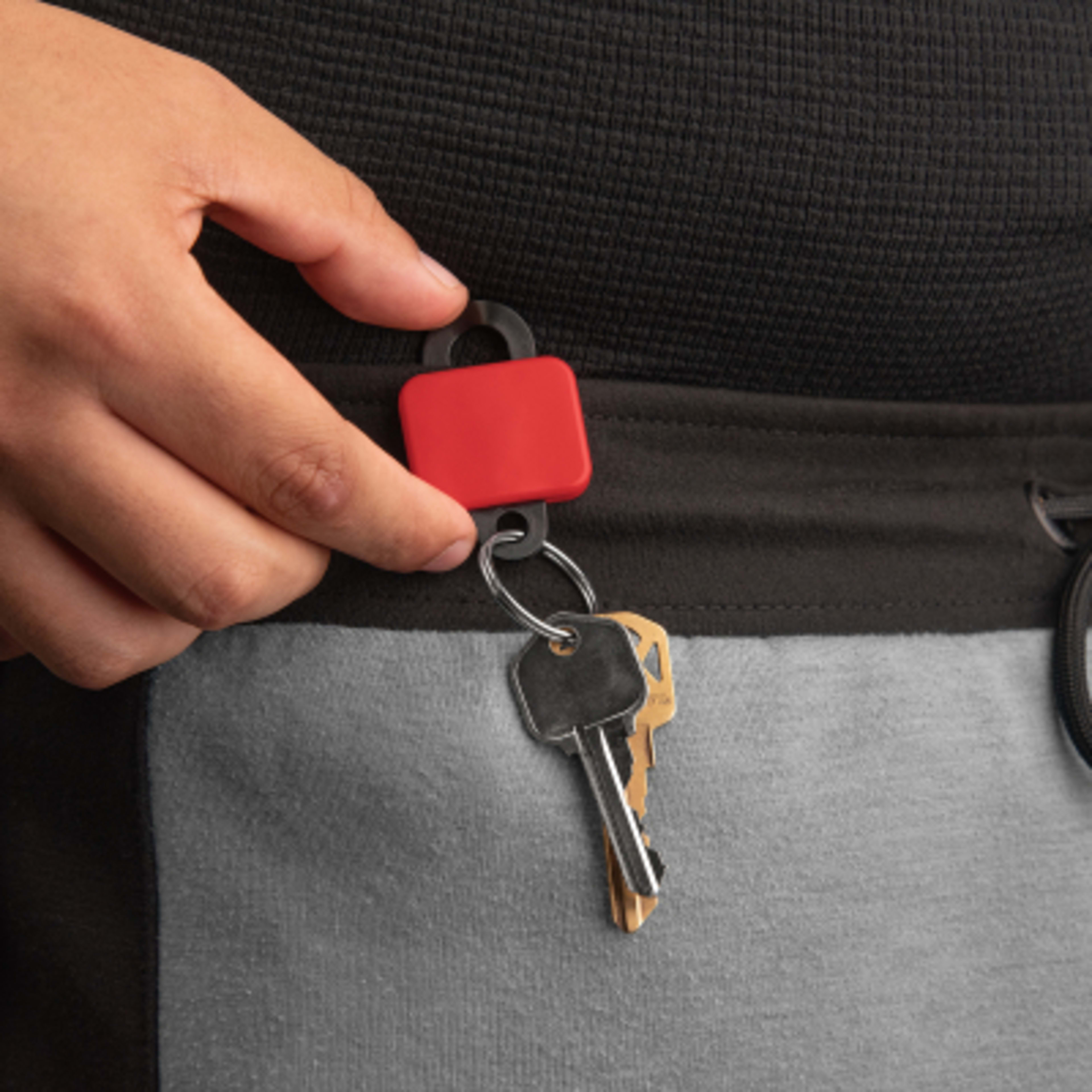 Custom Keychains Clipster Tag with Belt Clip - 1.25 x 2.75 in - Red - Inuse1 - product view 5