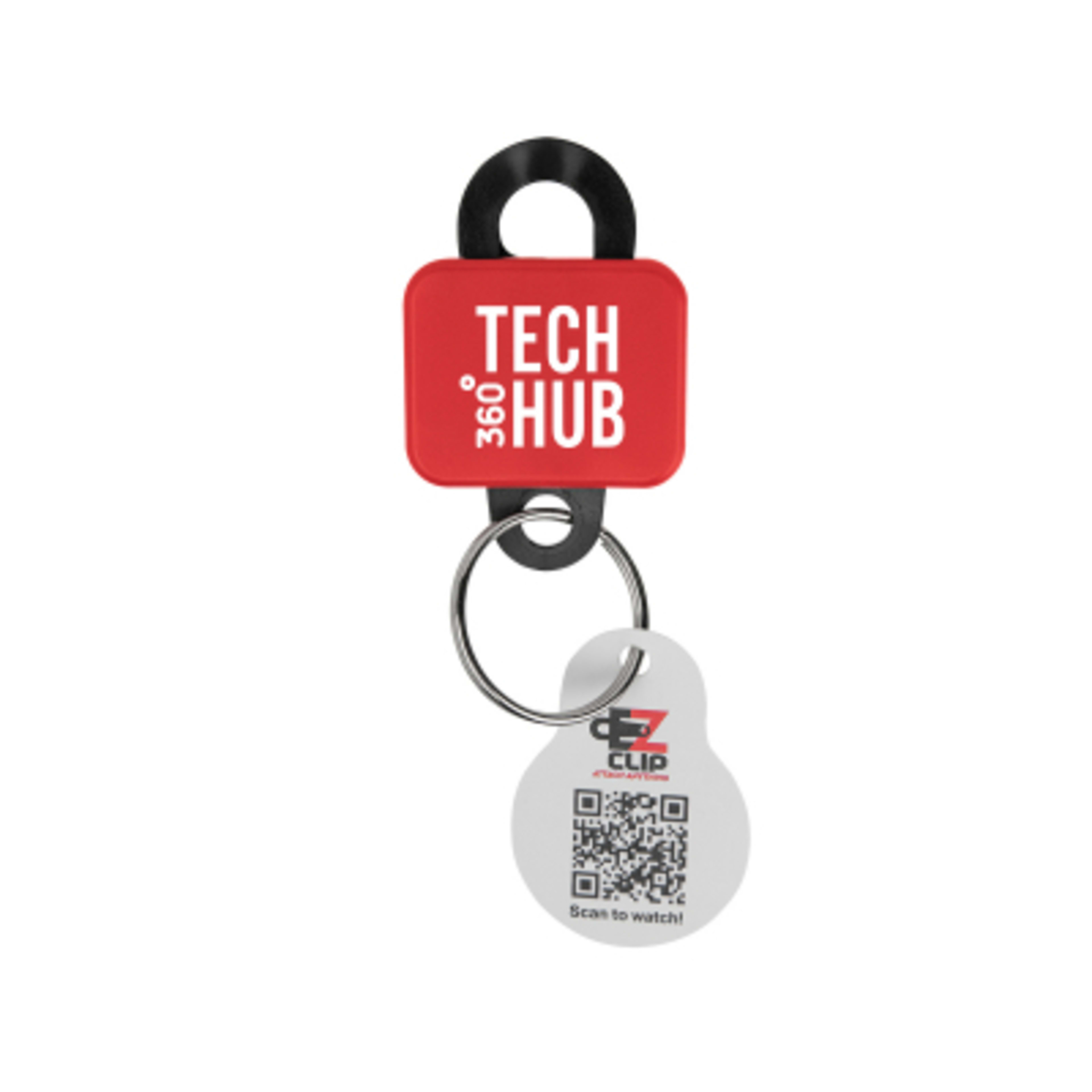 Custom Keychains Clipster Tag with Belt Clip - 1.25 x 2.75 in - Red - Padprint - product view 8