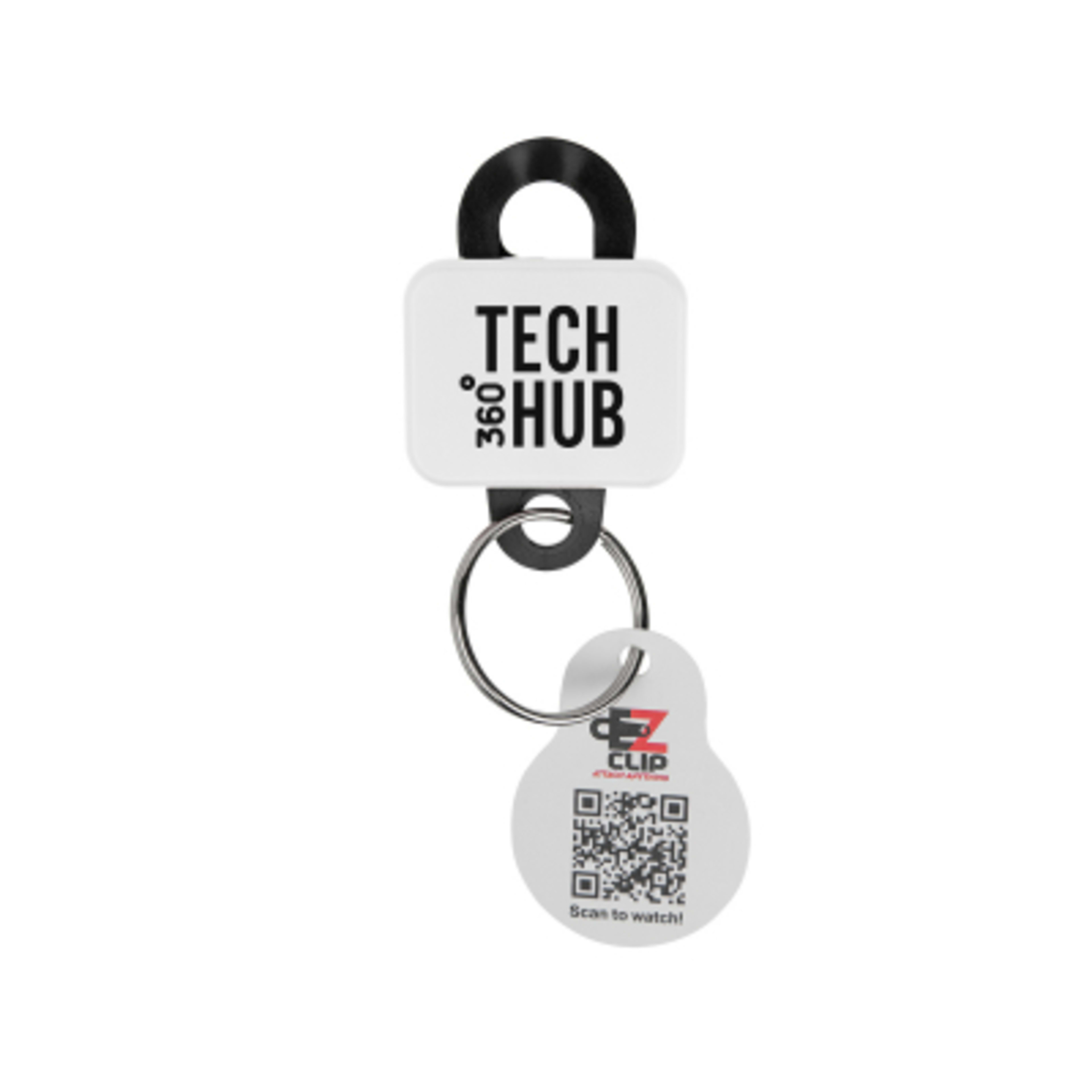 Custom Keychains Clipster Tag with Belt Clip - 1.25 x 2.75 in - White - Padprint - product view 10