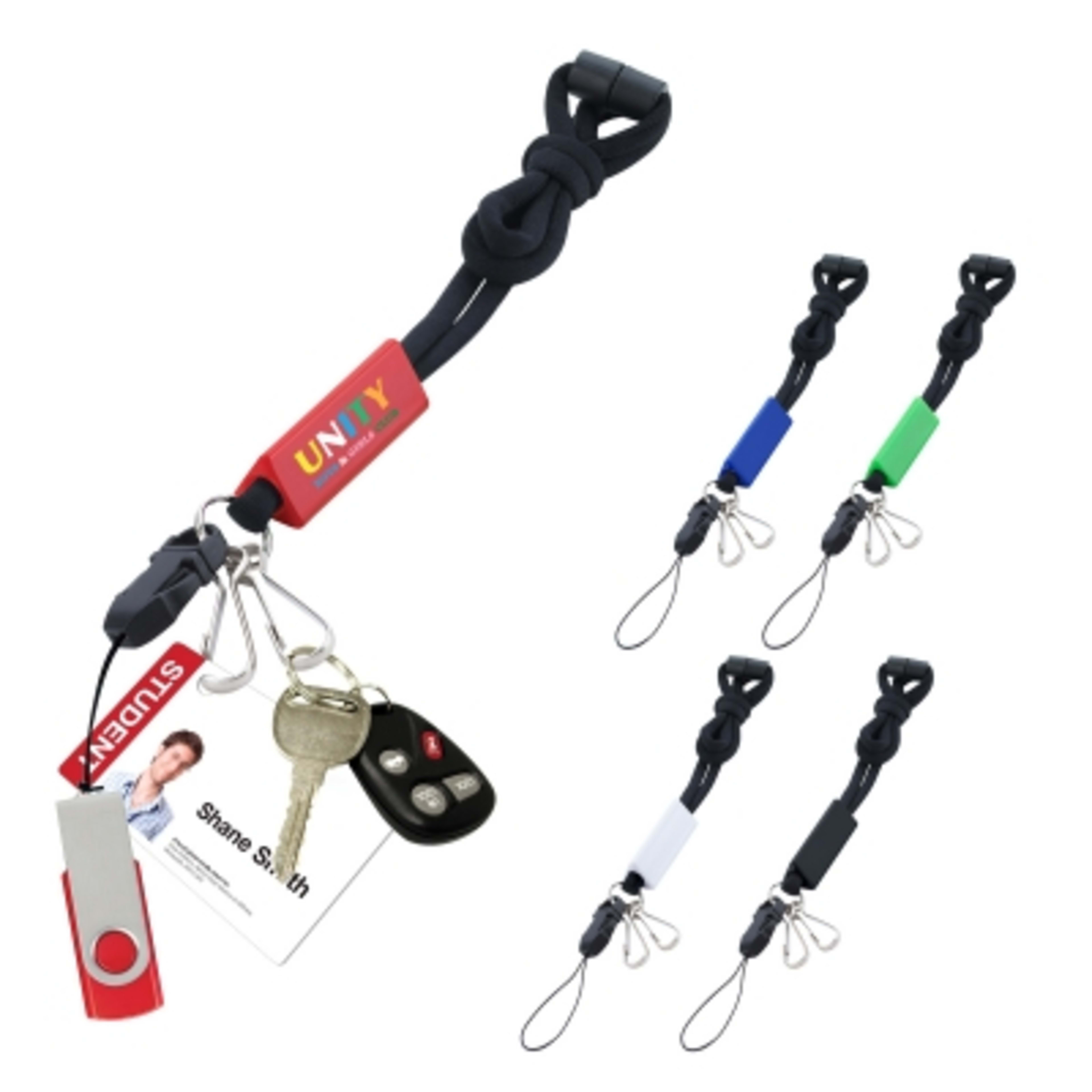 Custom Lanyards Utility with Breakaway Safety Cord - 15.5 in - Group Shot - promotional product with custom logo