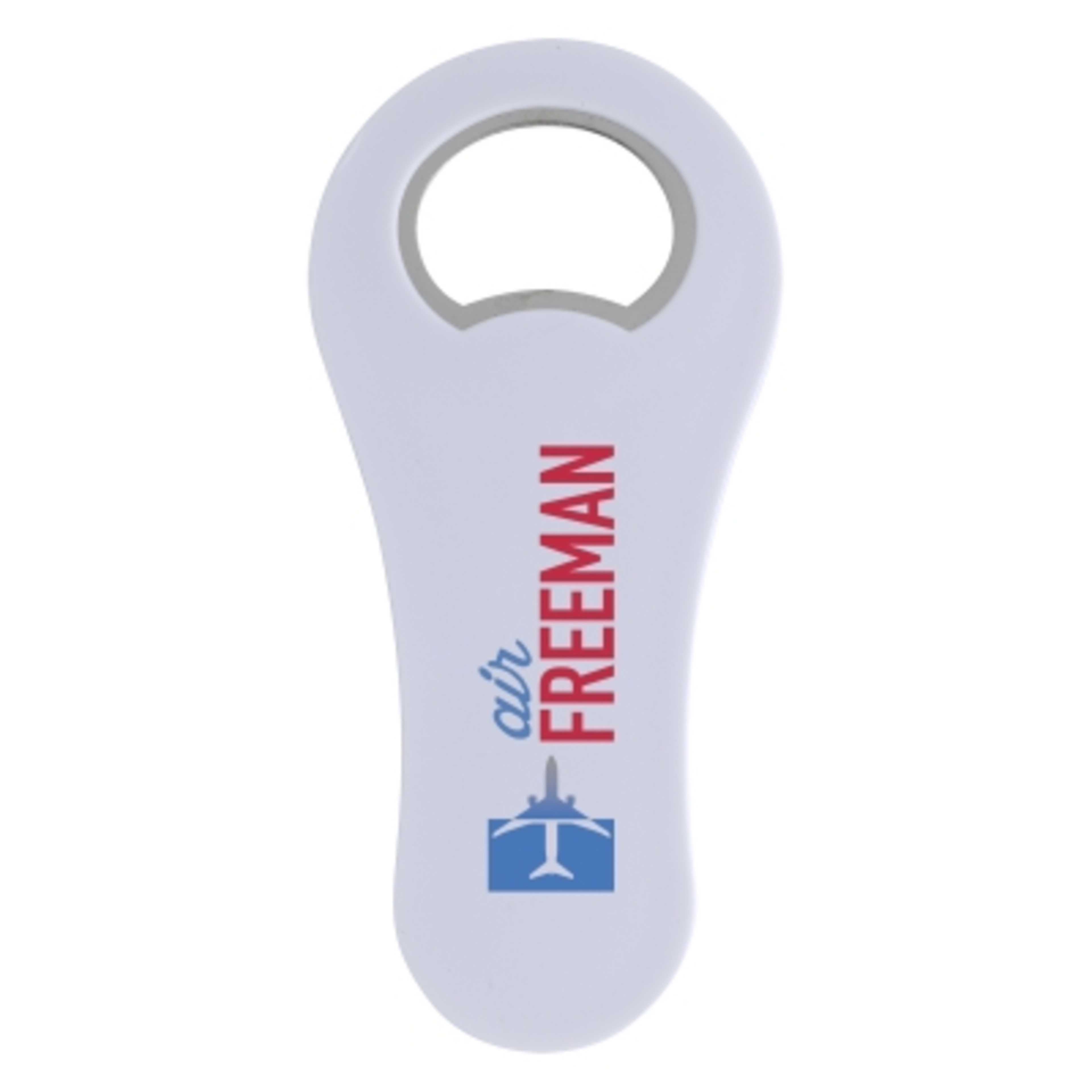 Bottle Opener Barley Shape with Magnetic Back - 2 x 4 in - White - Digibrite - promotional product with custom logo