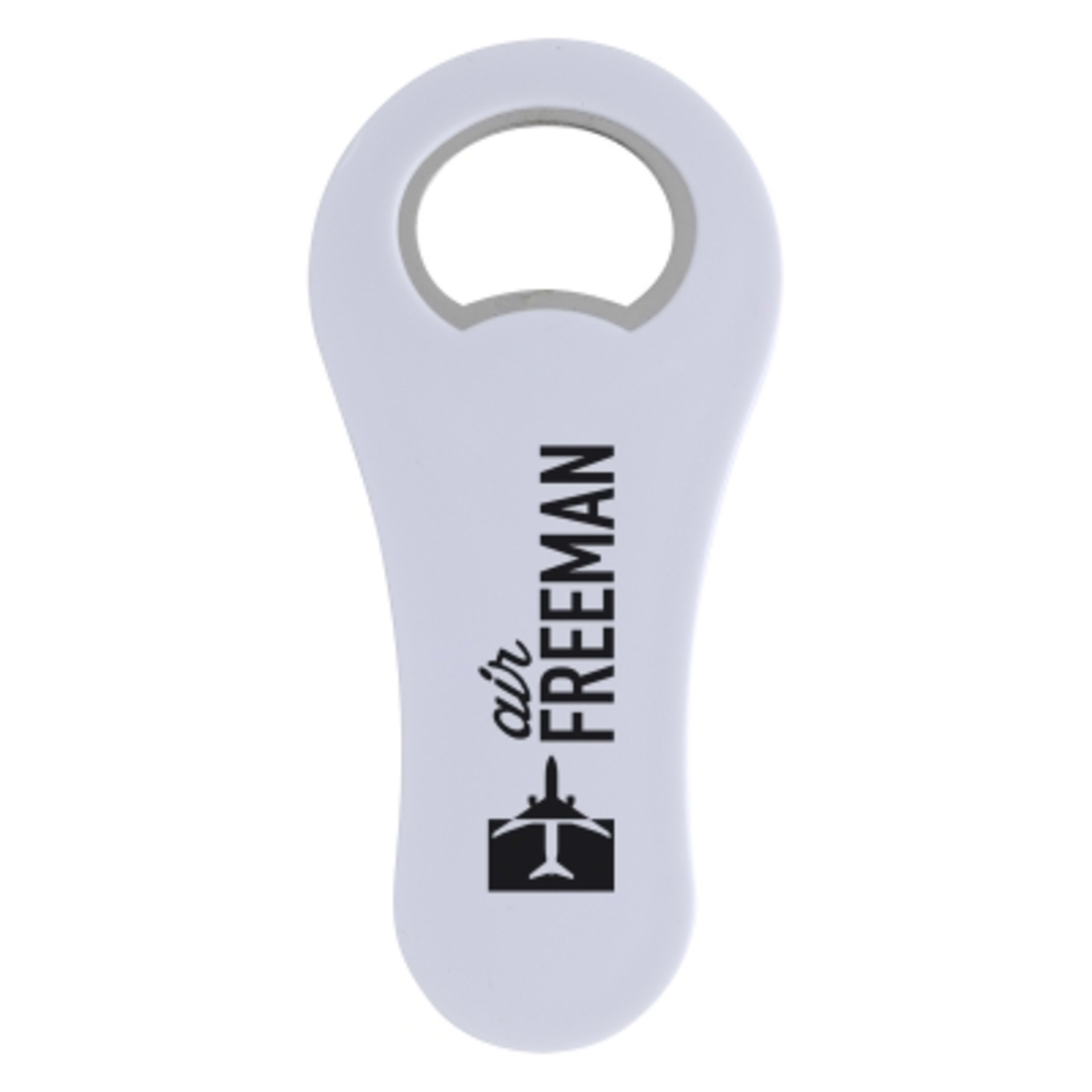 Bottle Opener Barley Shape with Magnetic Back - 2 x 4 in - White - Silkscreen - product view 2