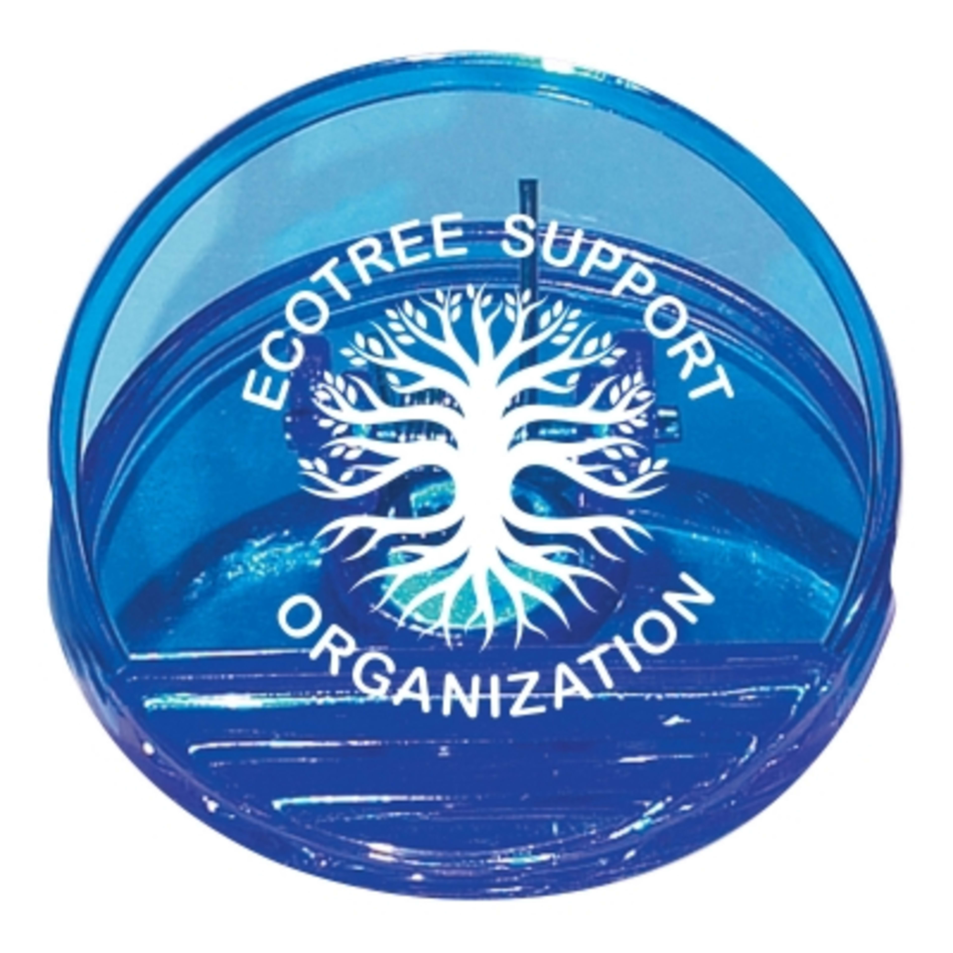 Round Shape Magnetic Clip Spring-Loaded - 2.375 in Diameter - TRN/Blue - Silkscreen - product view 2