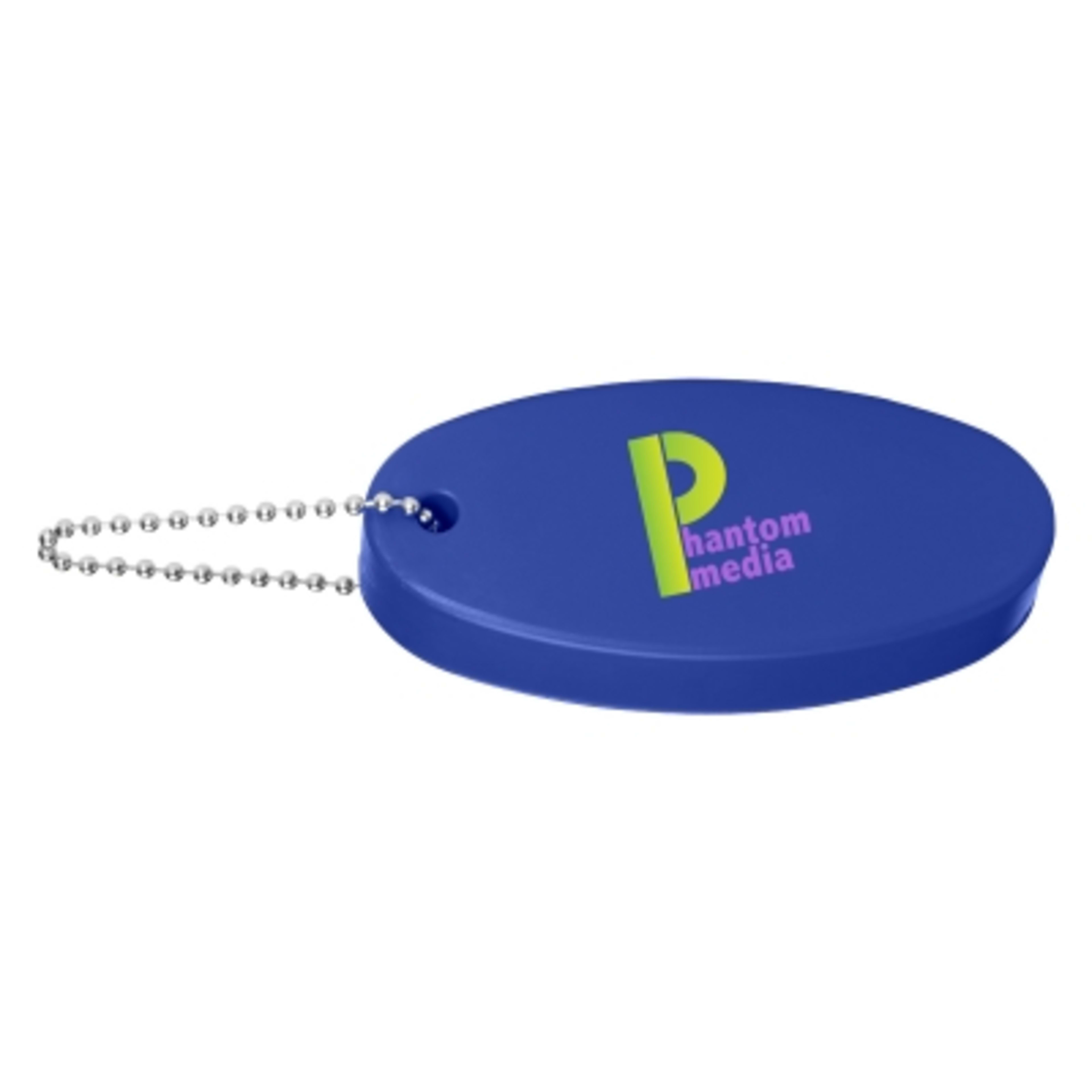 Floating Keychain Foam Stress Reliever - 3.25 x 1.375 in - Blue - Digibrite - product view 1