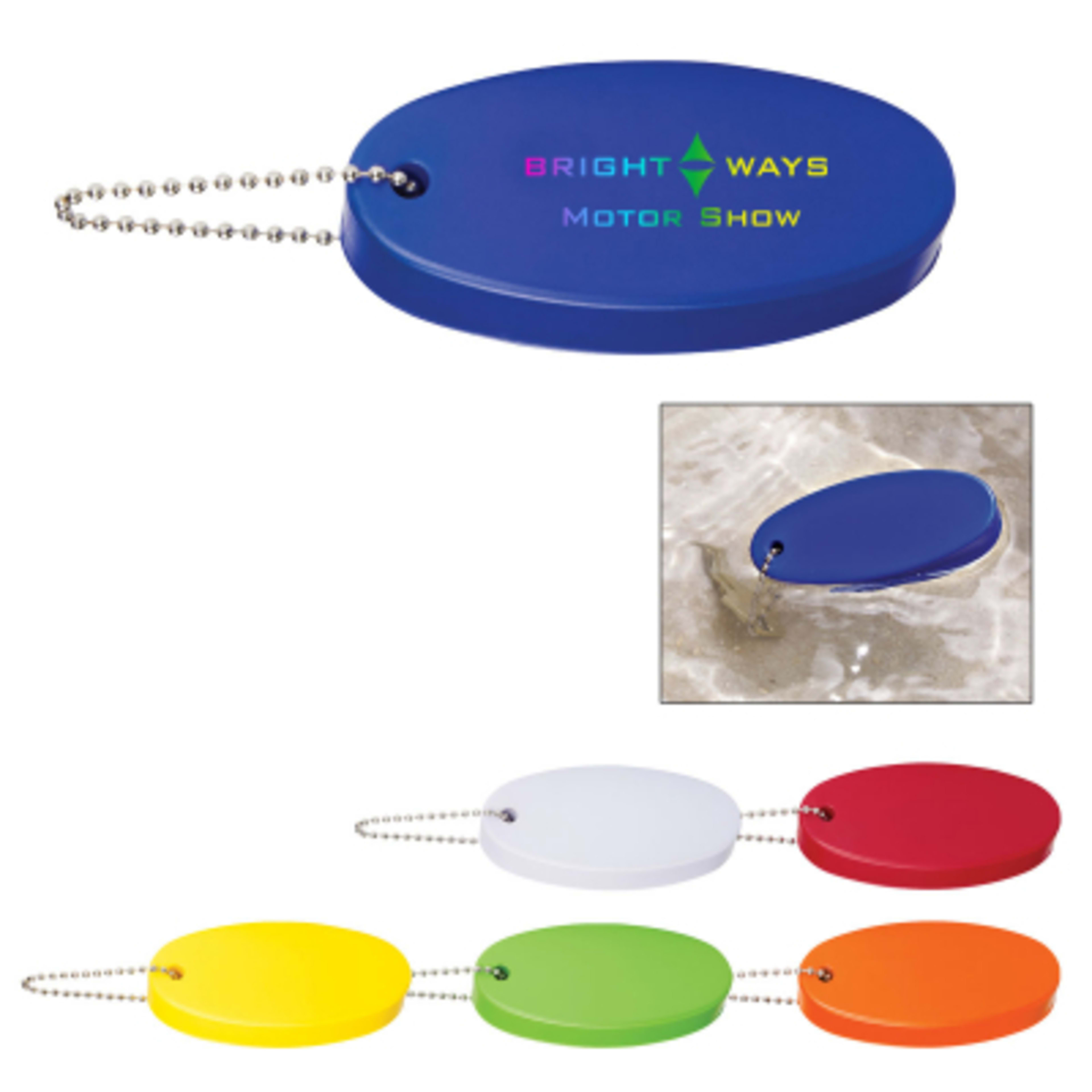 Floating Keychain Foam Stress Reliever - 3.25 x 1.375 in - Group Shot - product view 4