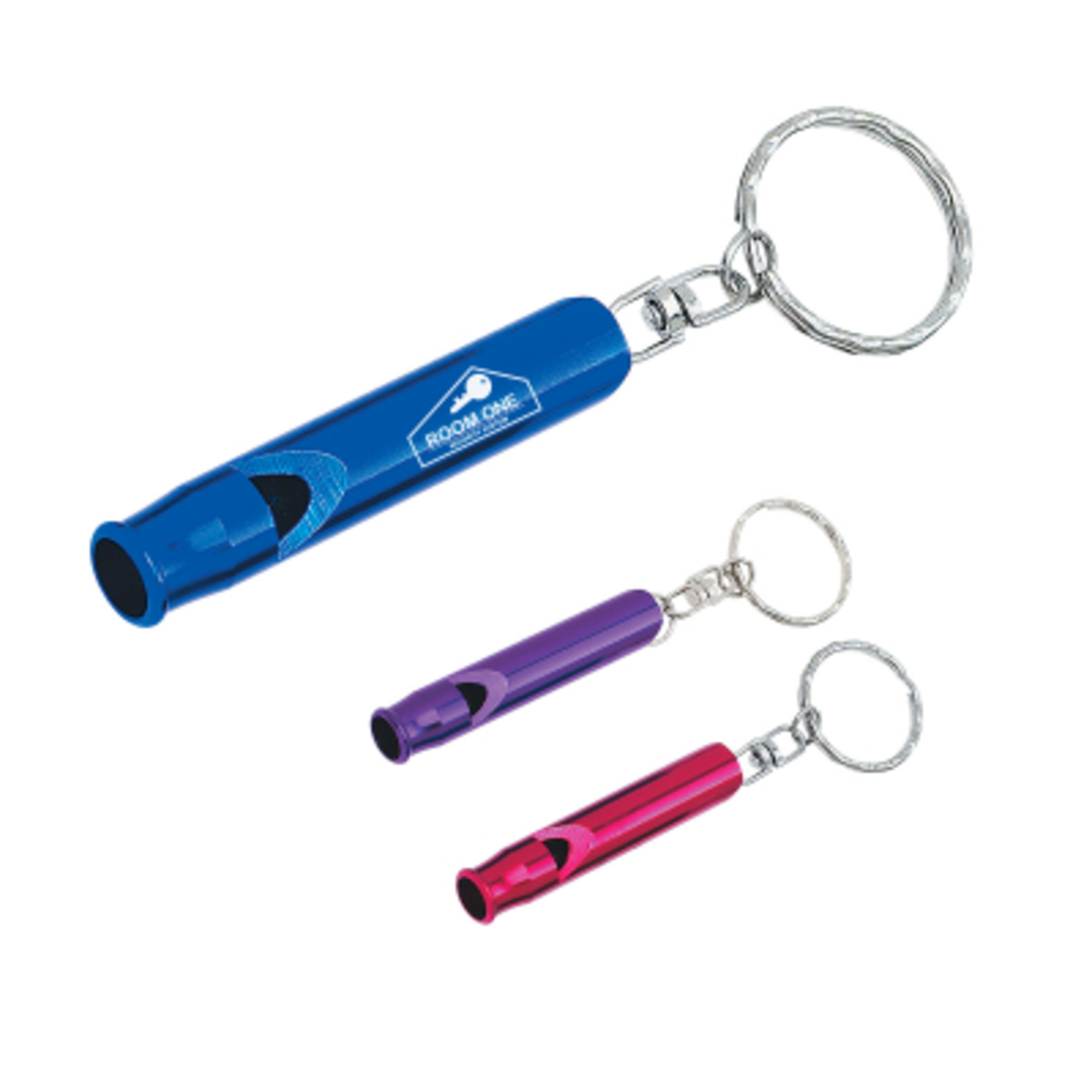 Whistle Keychain Safety with Split Ring - 2.5 in - Group Shot - product view 3