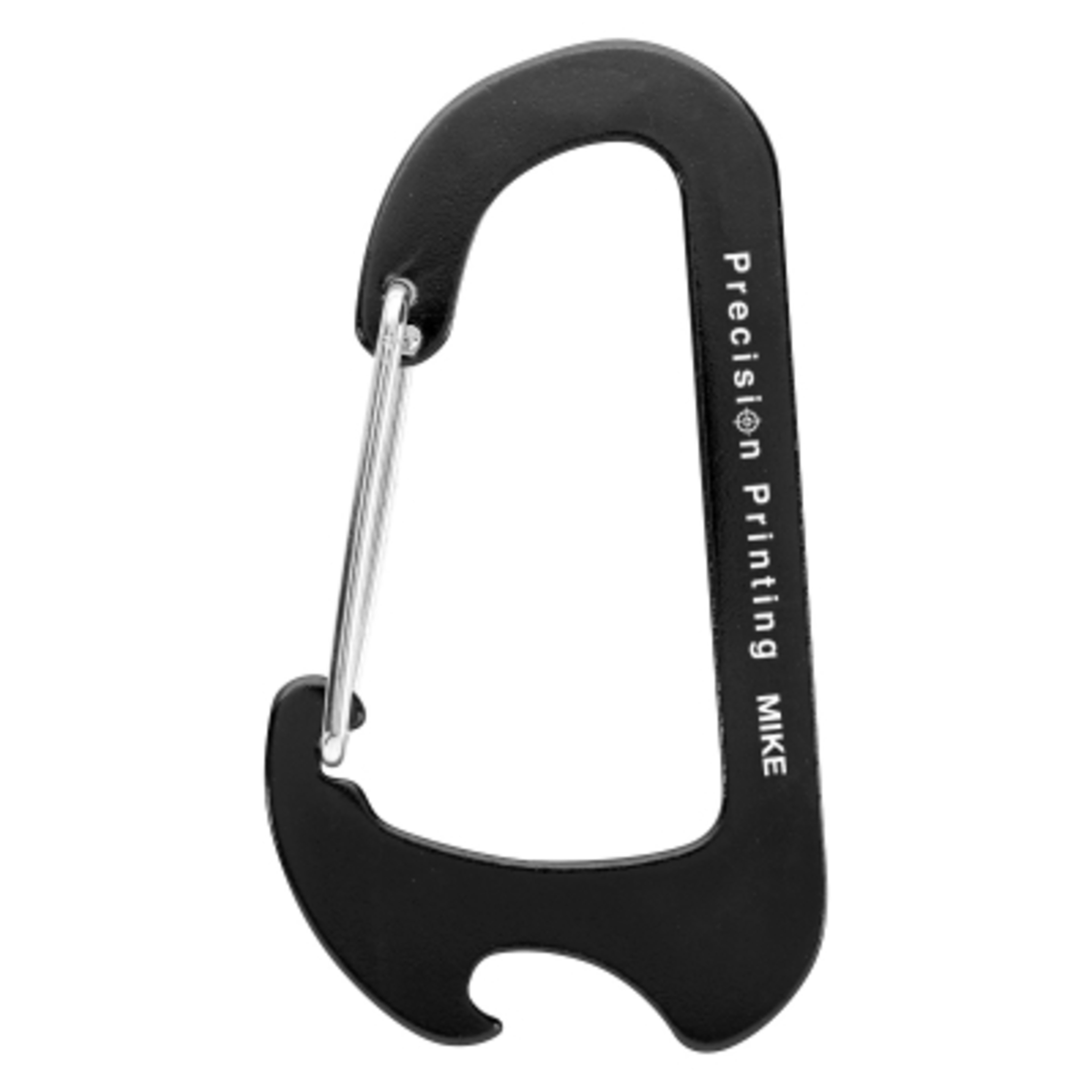 Carabiner Bottle Opener Metal Chaz Style - 1.75 x 3 in - Black - Personalization Laser - product view 2