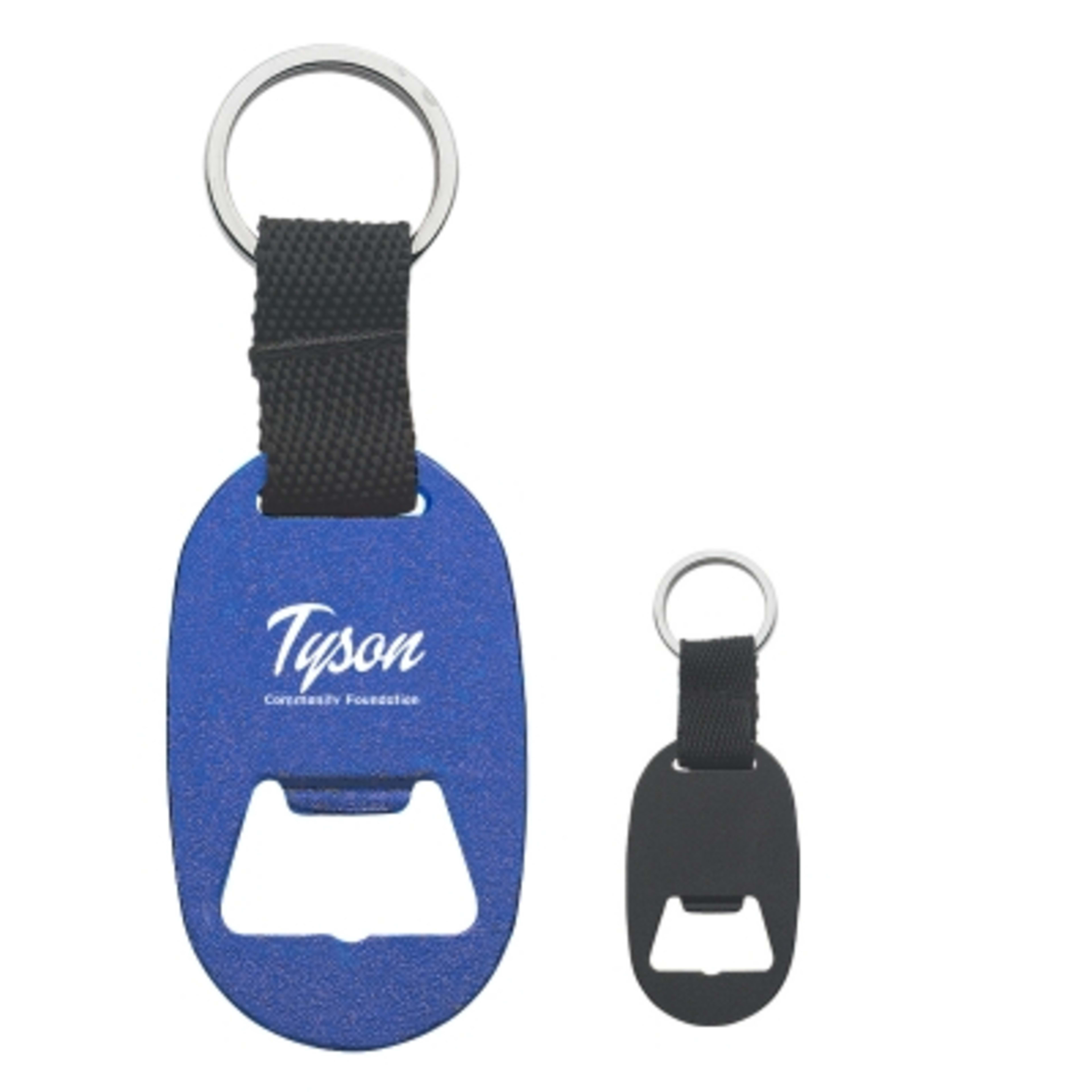 Bottle Opener Keychain Metal Tag Style - 1.375 x 3.75 in - Group Shot - product view 3