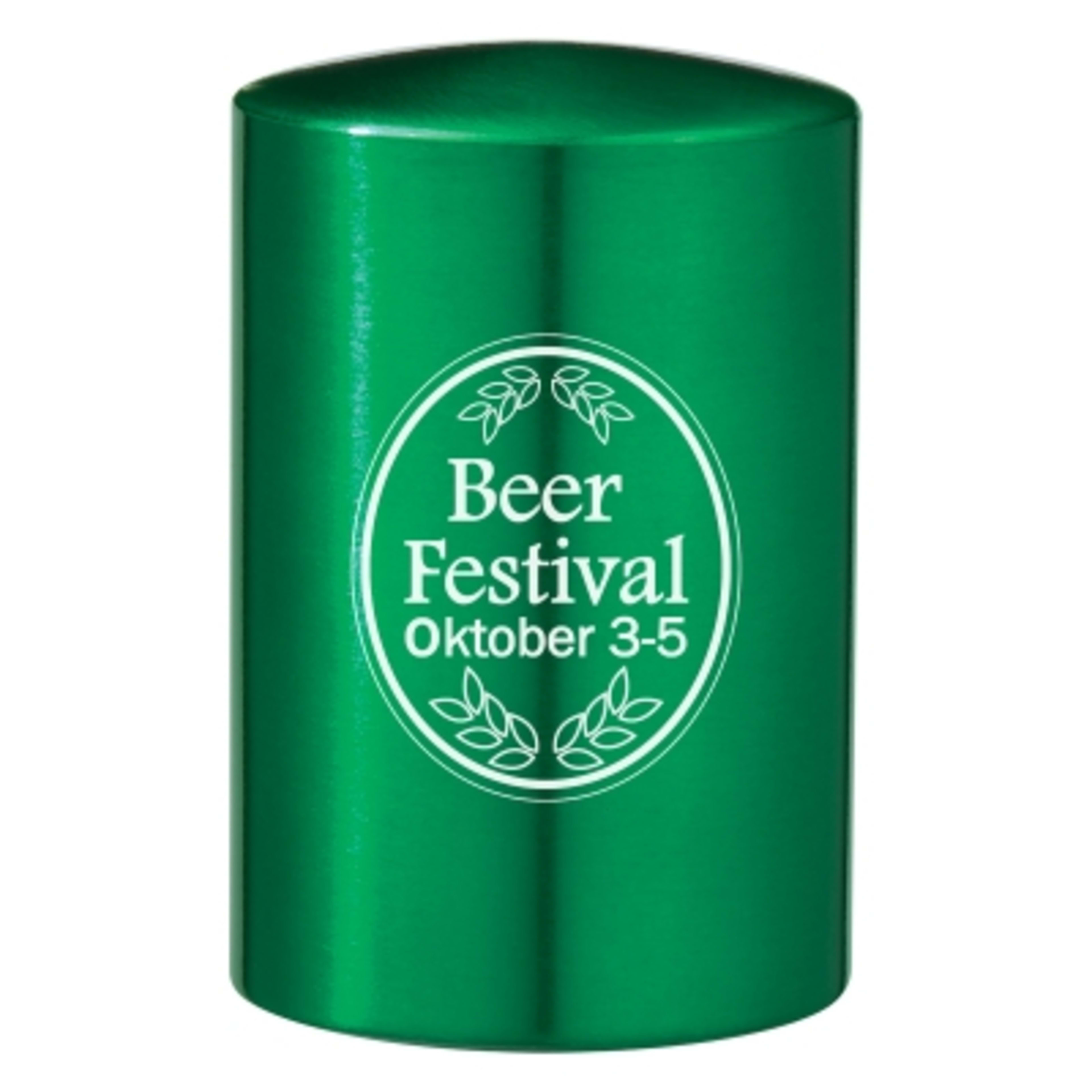 Bottle Opener Push Down Aluminum Universal - 2 x 3 in - Green - Silkscreen - product view 1