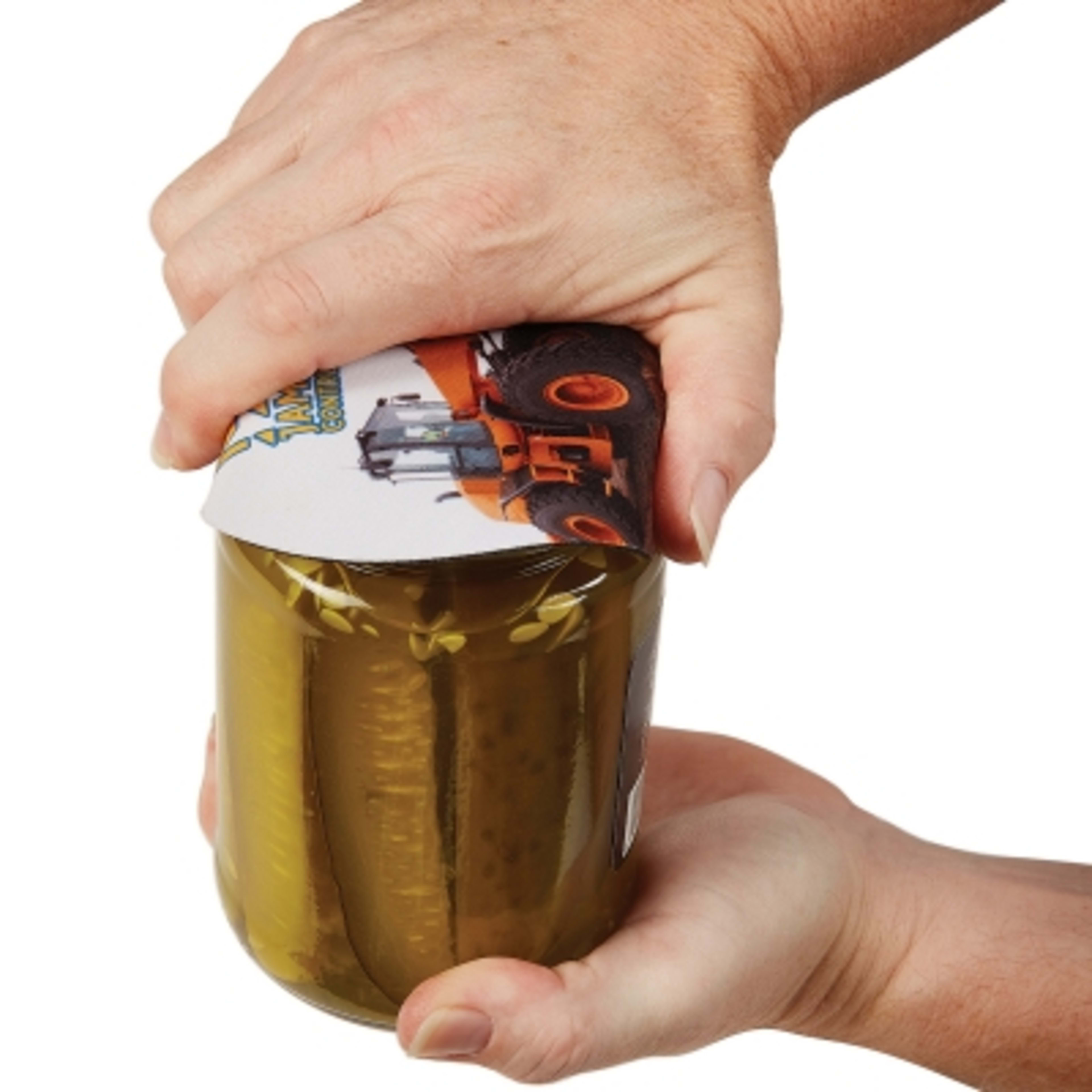 Jar Opener Neoprene Round Mouse Pad Dual Use - 5 in - In Use - product view 4