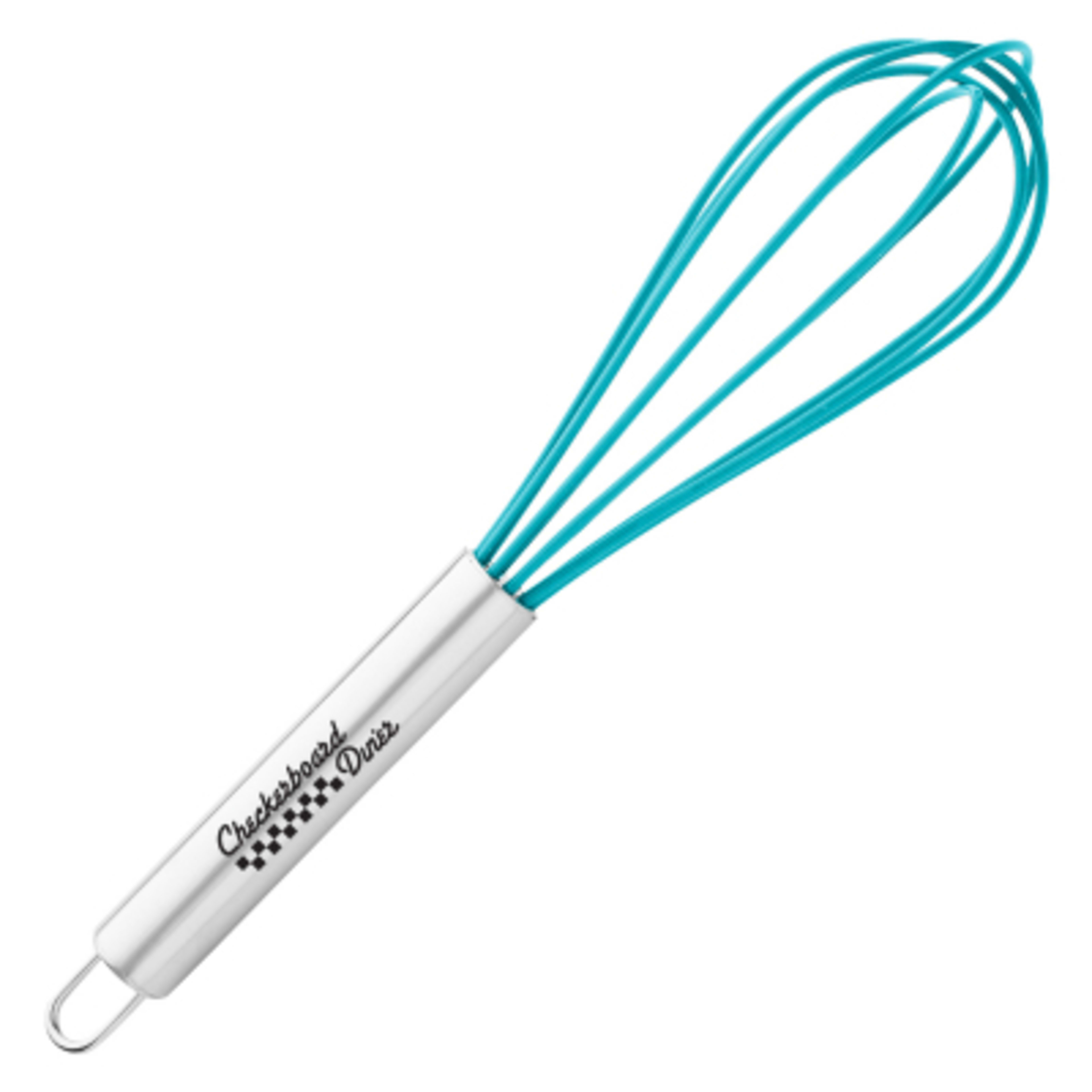 Stainless Steel Whisk with Rubber Handle - 10 in - Blue - Padprint - product view 1