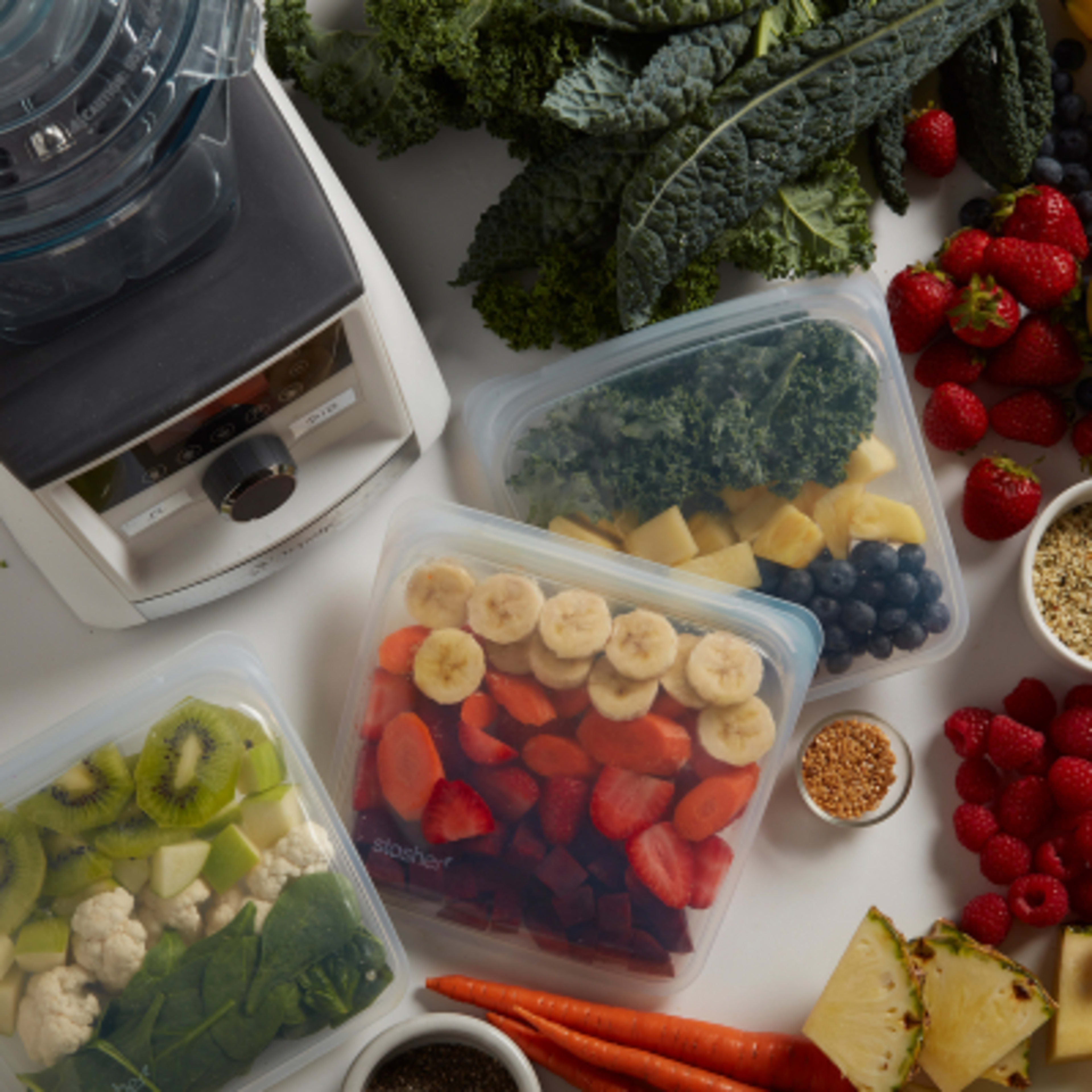 Stasher Silicone Sandwich Bag Reusable - 7.5 x 7 in - Smoothie Prep - product view 3