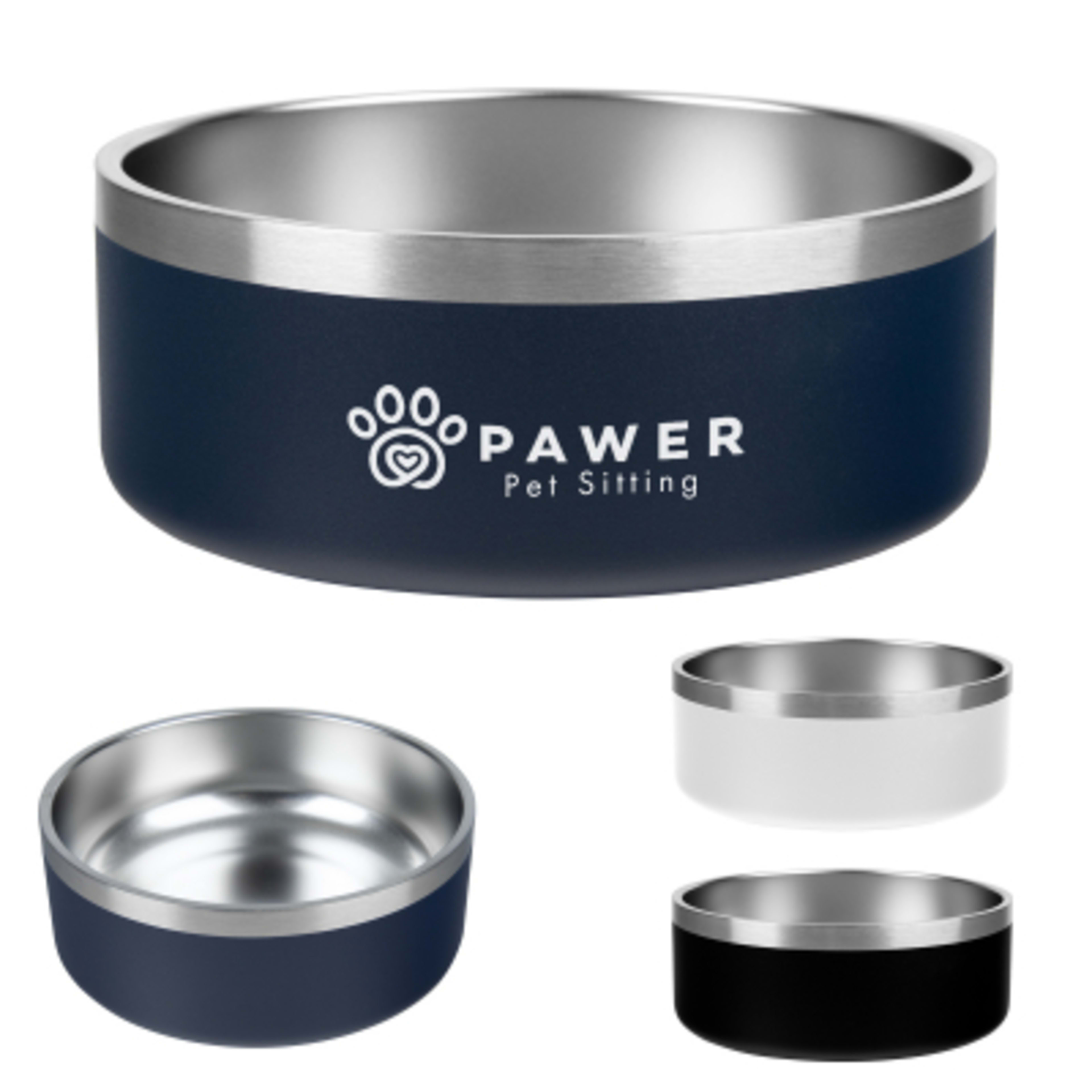 Pet Bowl Stainless Steel Double Wall Non-Slip - 40 oz - Group Shot - product view 3