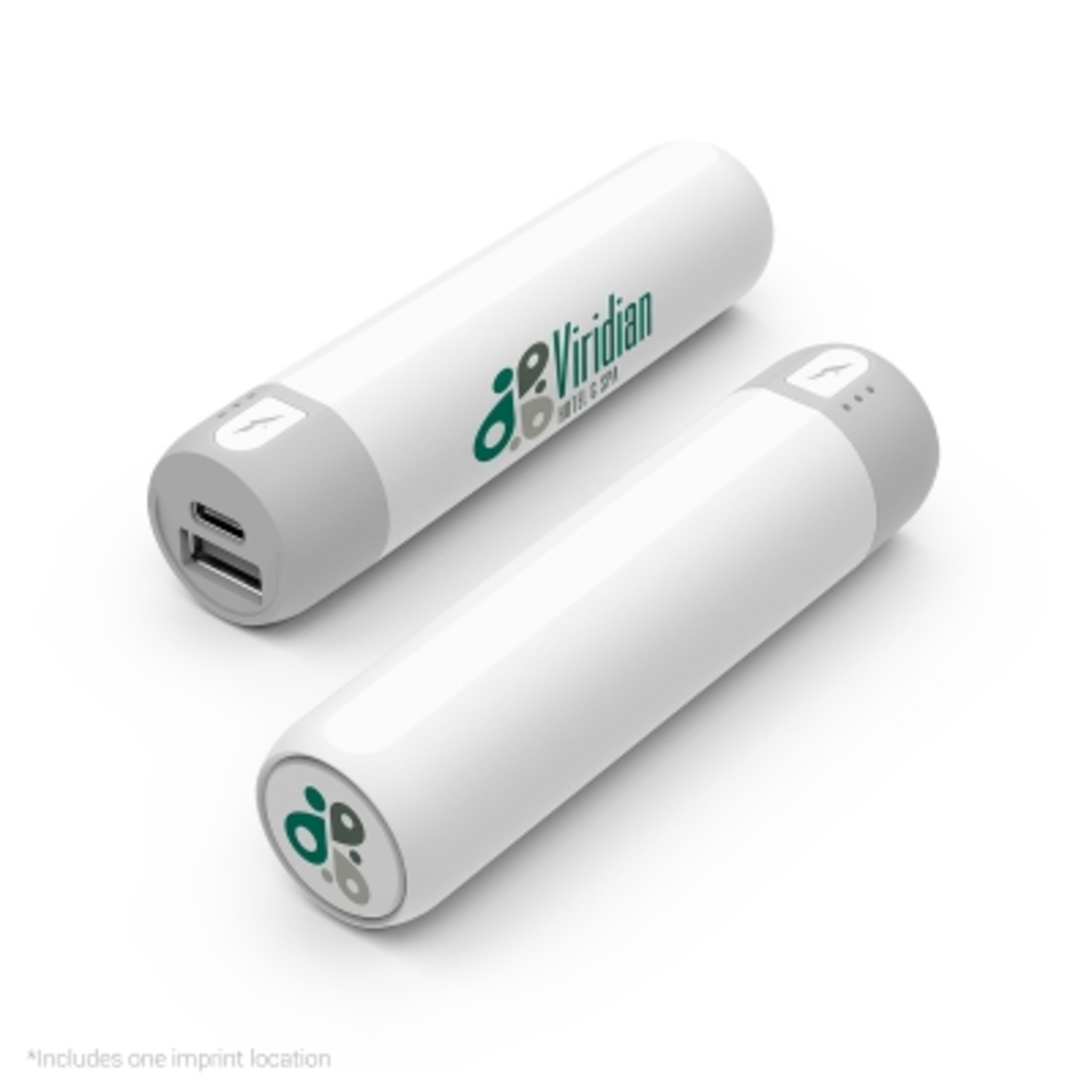 Powerstick Nova Mobile Charger 2200 mAh - 3.88 x 0.98 in - White - 4CP - promotional product with custom logo
