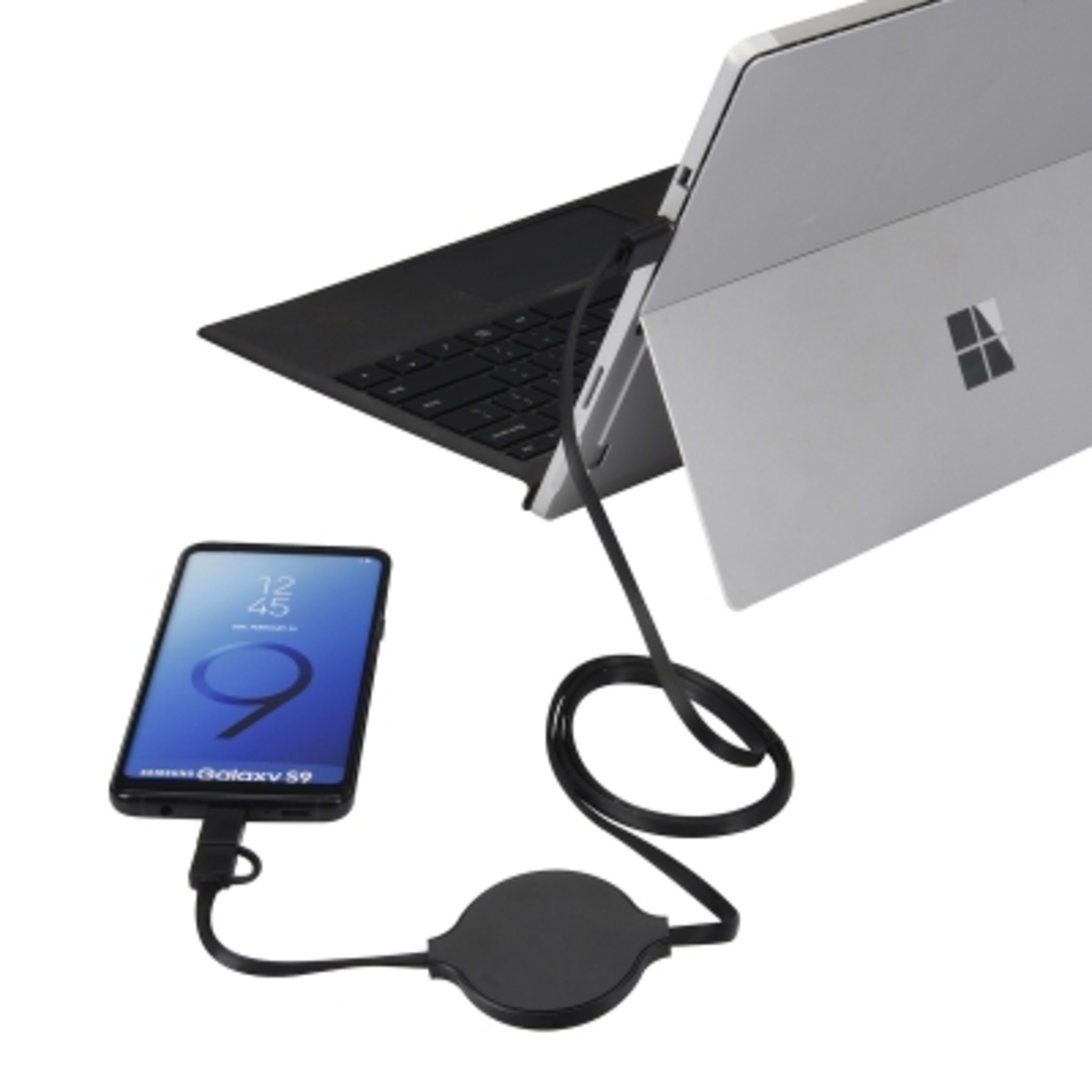 3-in-1 Multi-Tasker Charging Station - 2 in Diameter - Black - Inset1 - product view 4