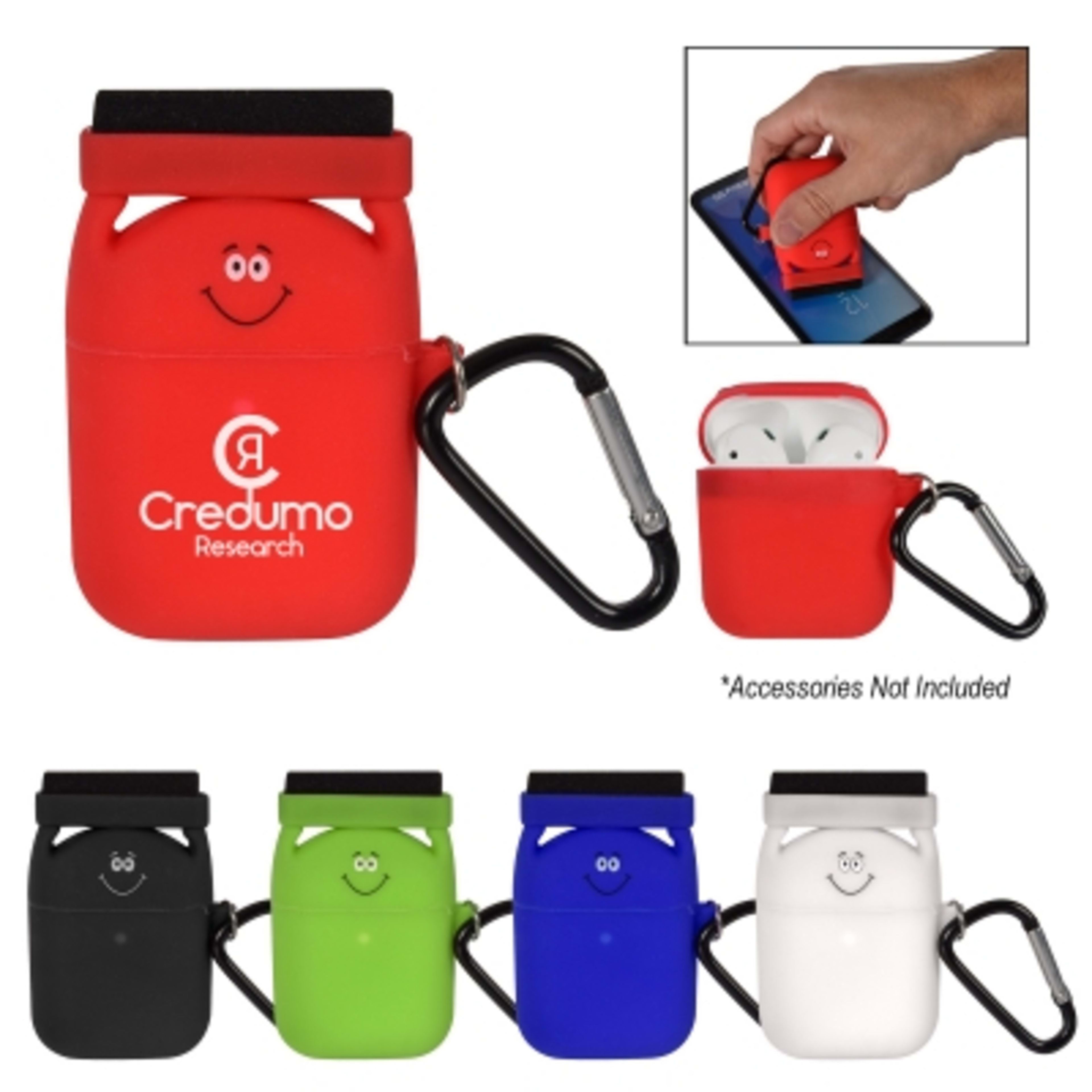 AirPods Case with Screen Cleaner Silicone - 2.75 in - Group Shot - product view 2