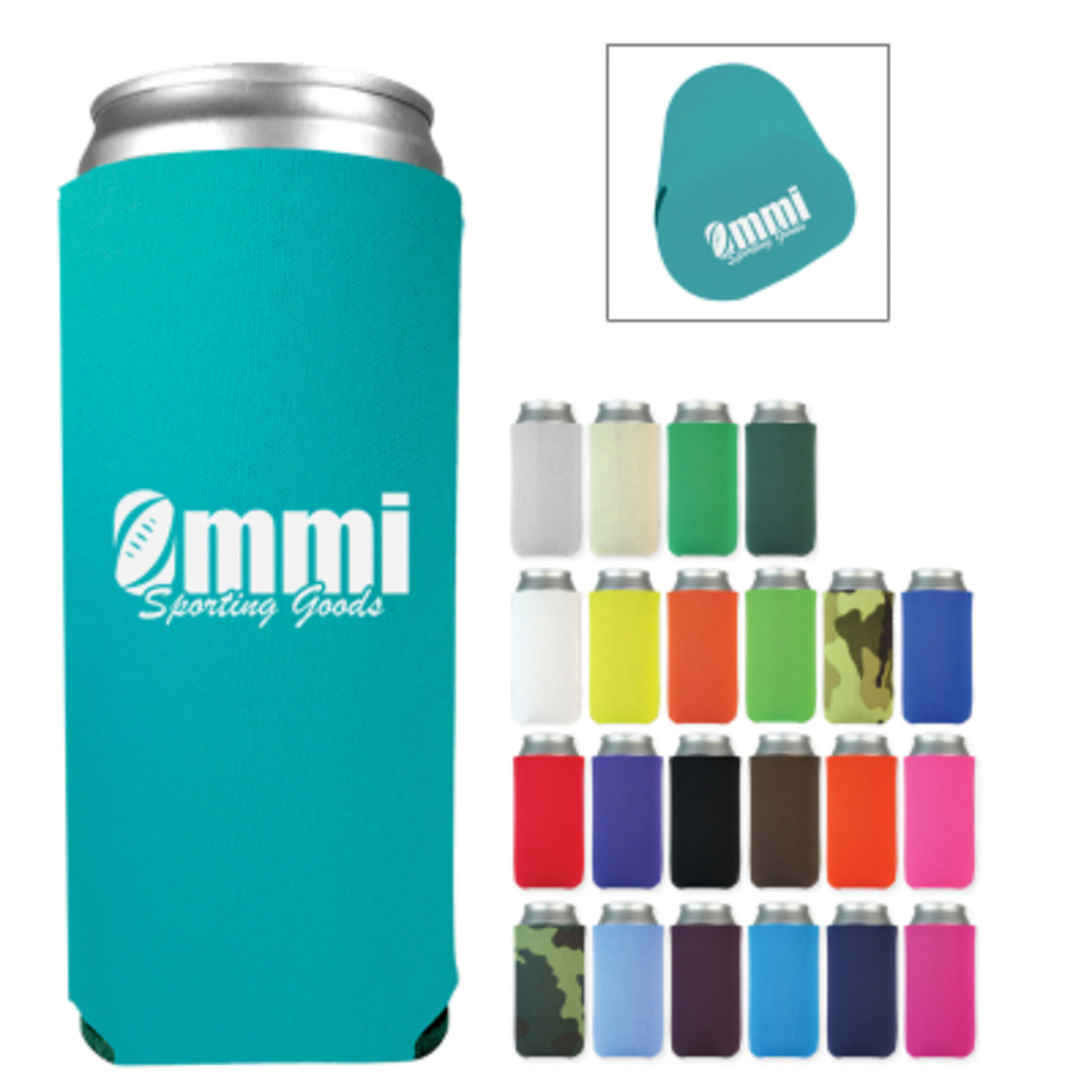 Slim Foam Can Cooler Foldable Design - 8 oz - Group Shot - product view 2