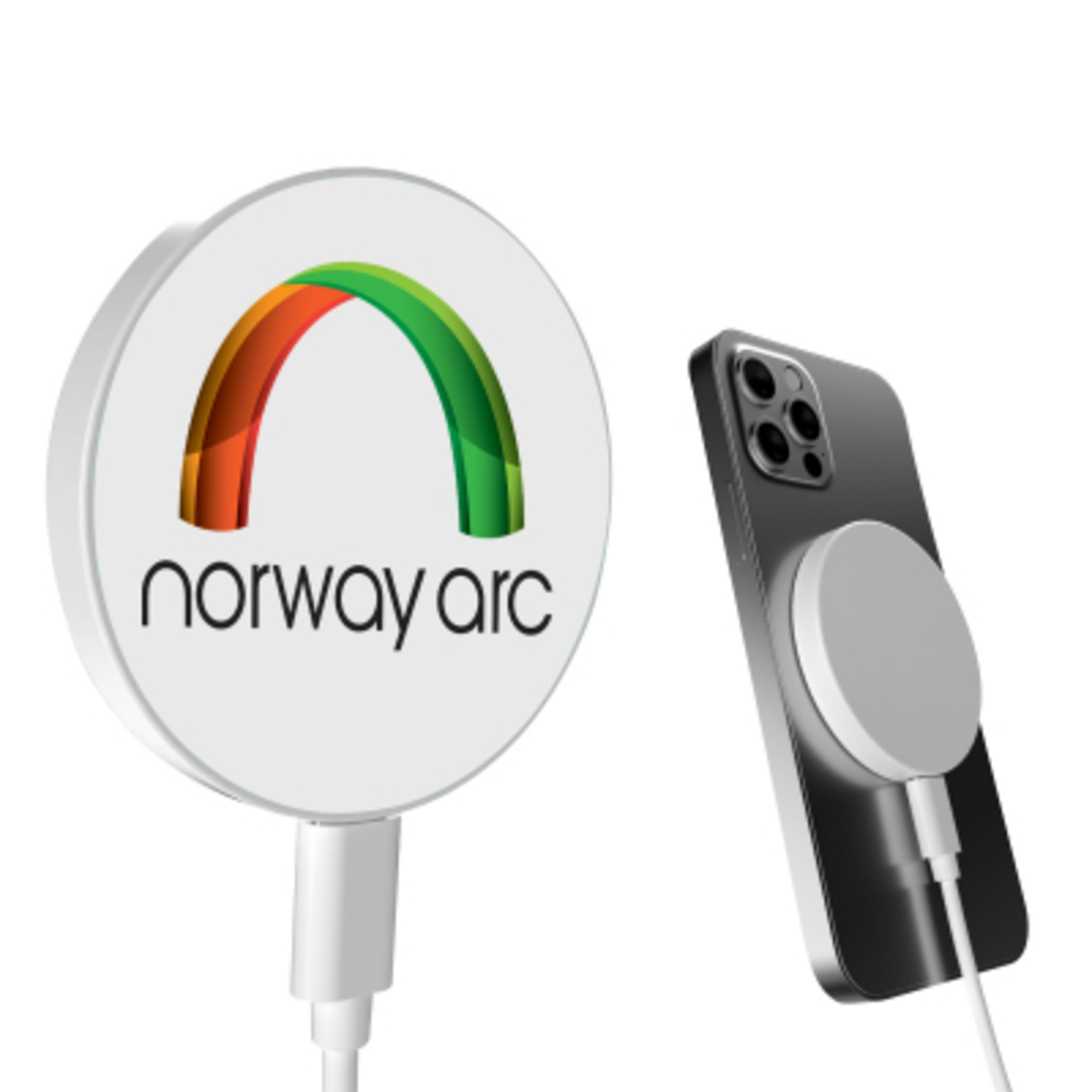 Magnetic Disc Wireless Charger Fast Charging - 2.3 in - White - Digibrite - product view 1