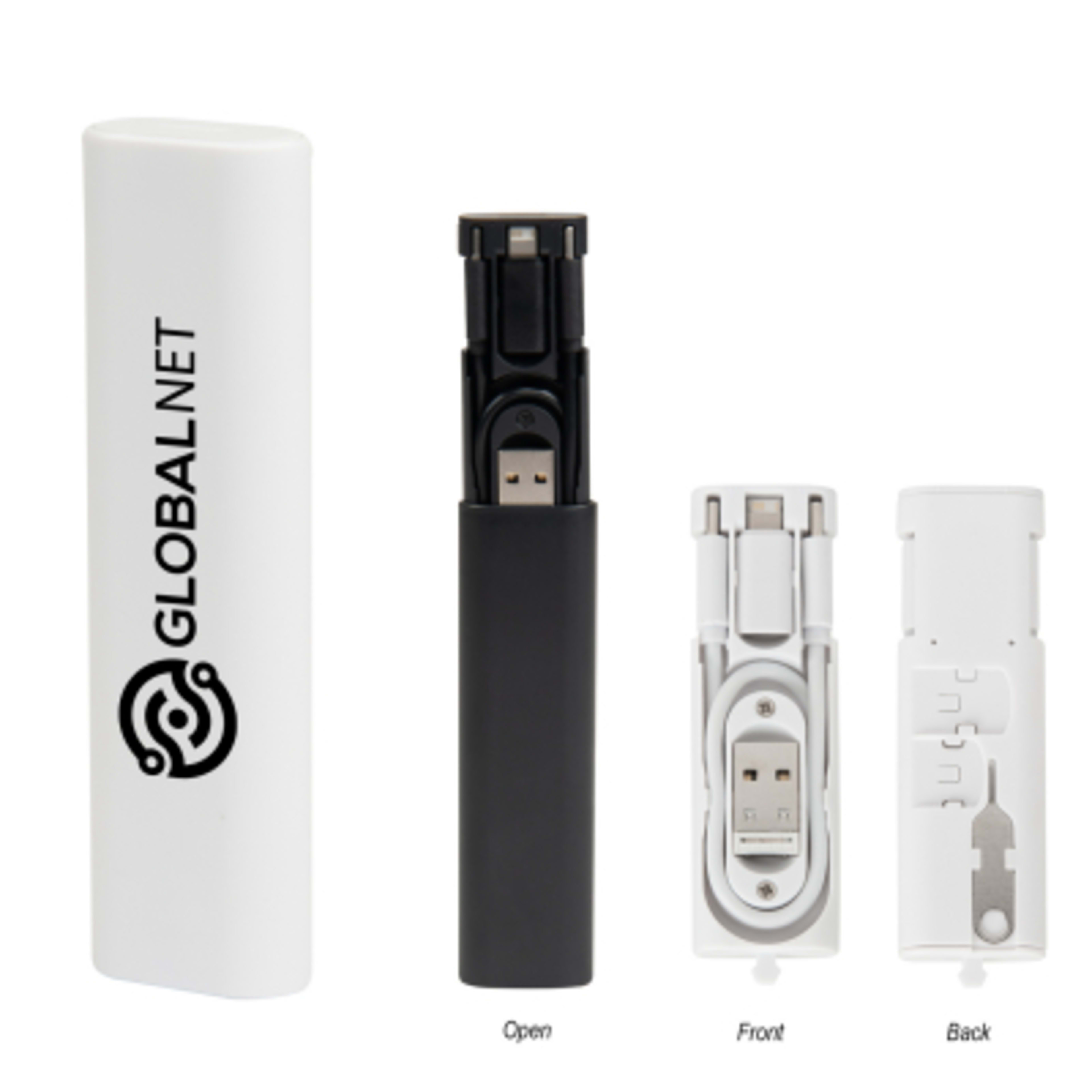 5-in-1 Charging Cable with Storage Case - 4 in - Group Shot - product view 2