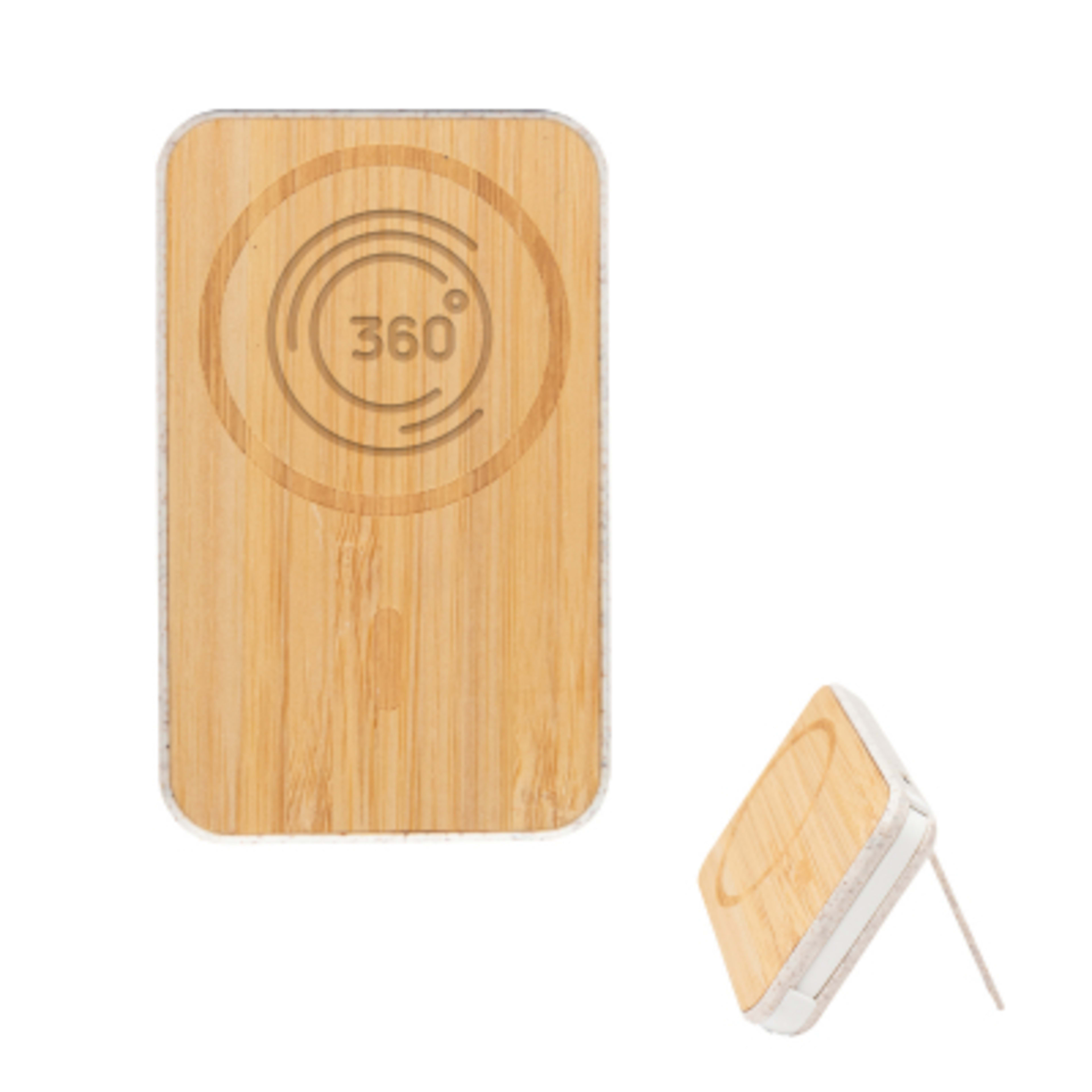 MagSafe Bamboo Wireless Power Bank - 5000 mAh - NAT - Laser - product view 3