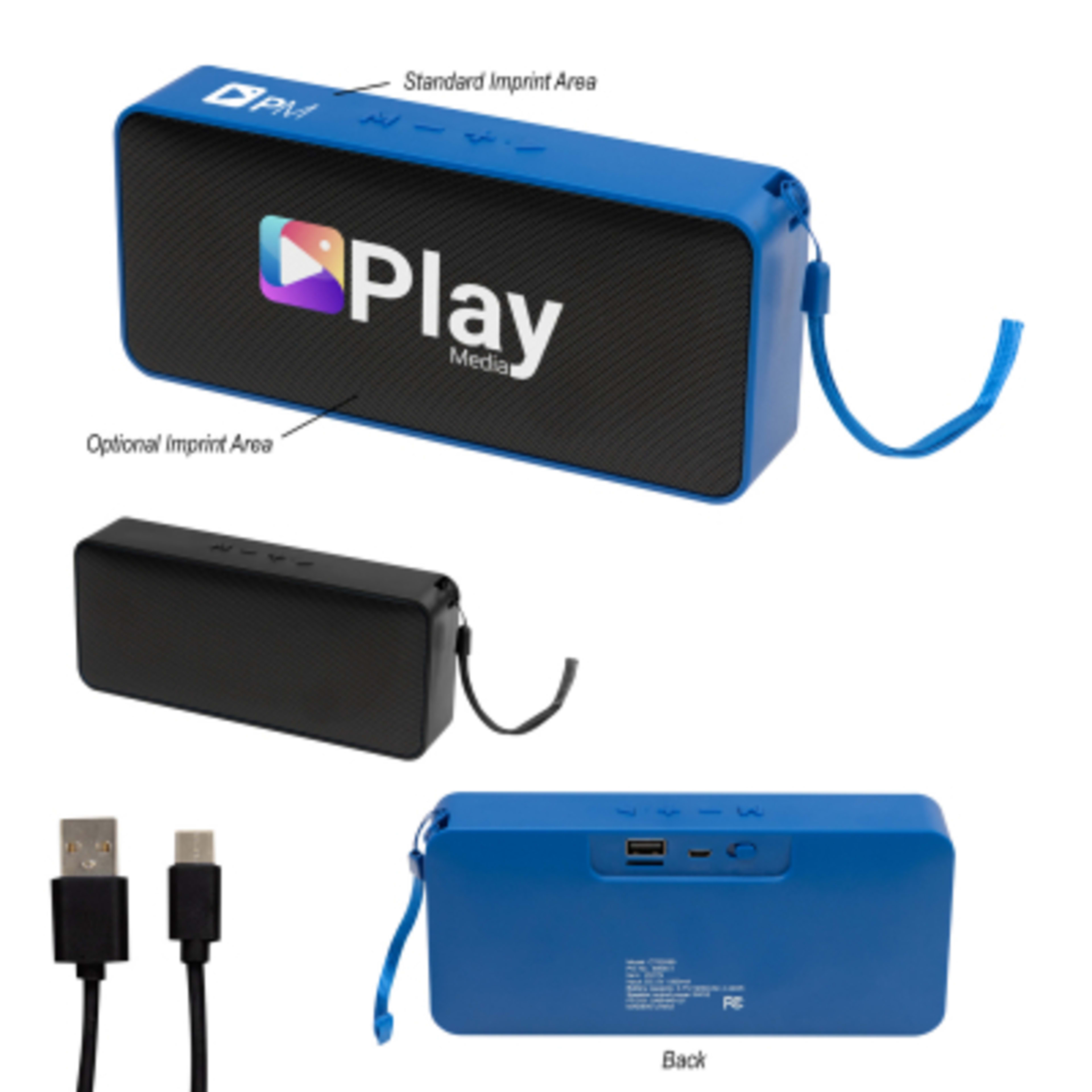 Speaker Recycled ABS Bluetooth 5.0 - 7 x 3 in - Group Shot - product view 3