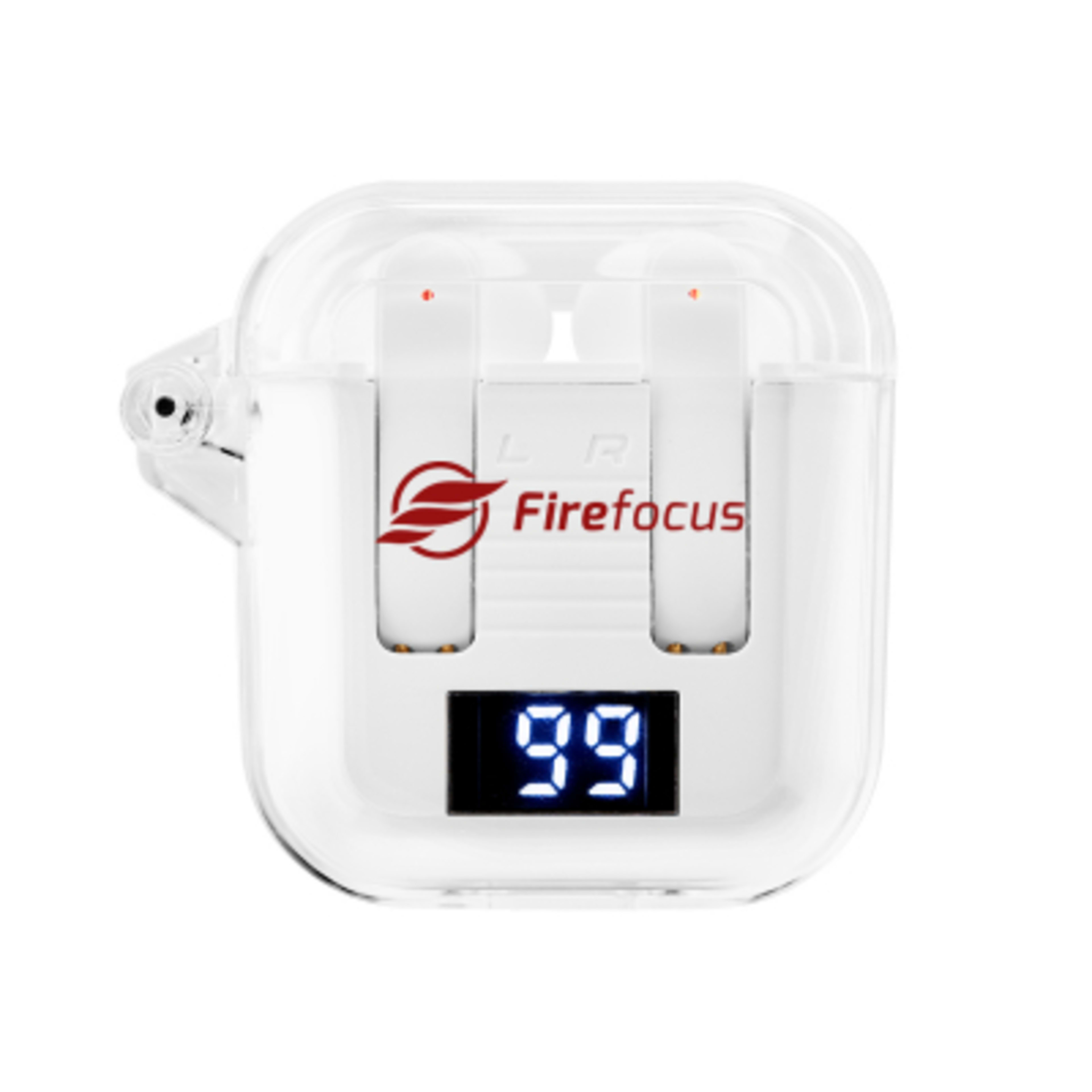 Wireless Earbuds Digital Power Display - 2 in - White - Padprint - product view 2