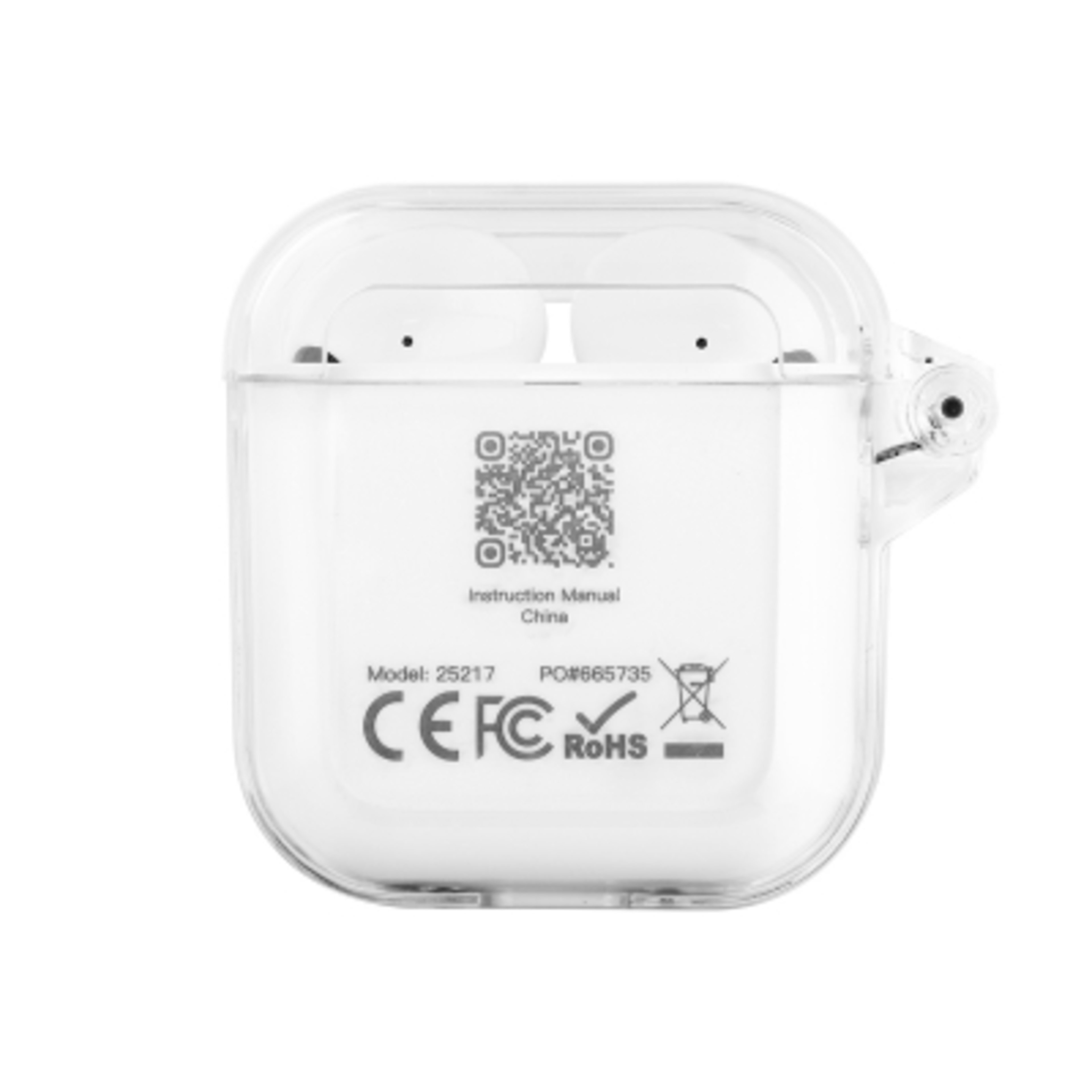 Wireless Earbuds Digital Power Display - 2 in - White - Back - product view 5