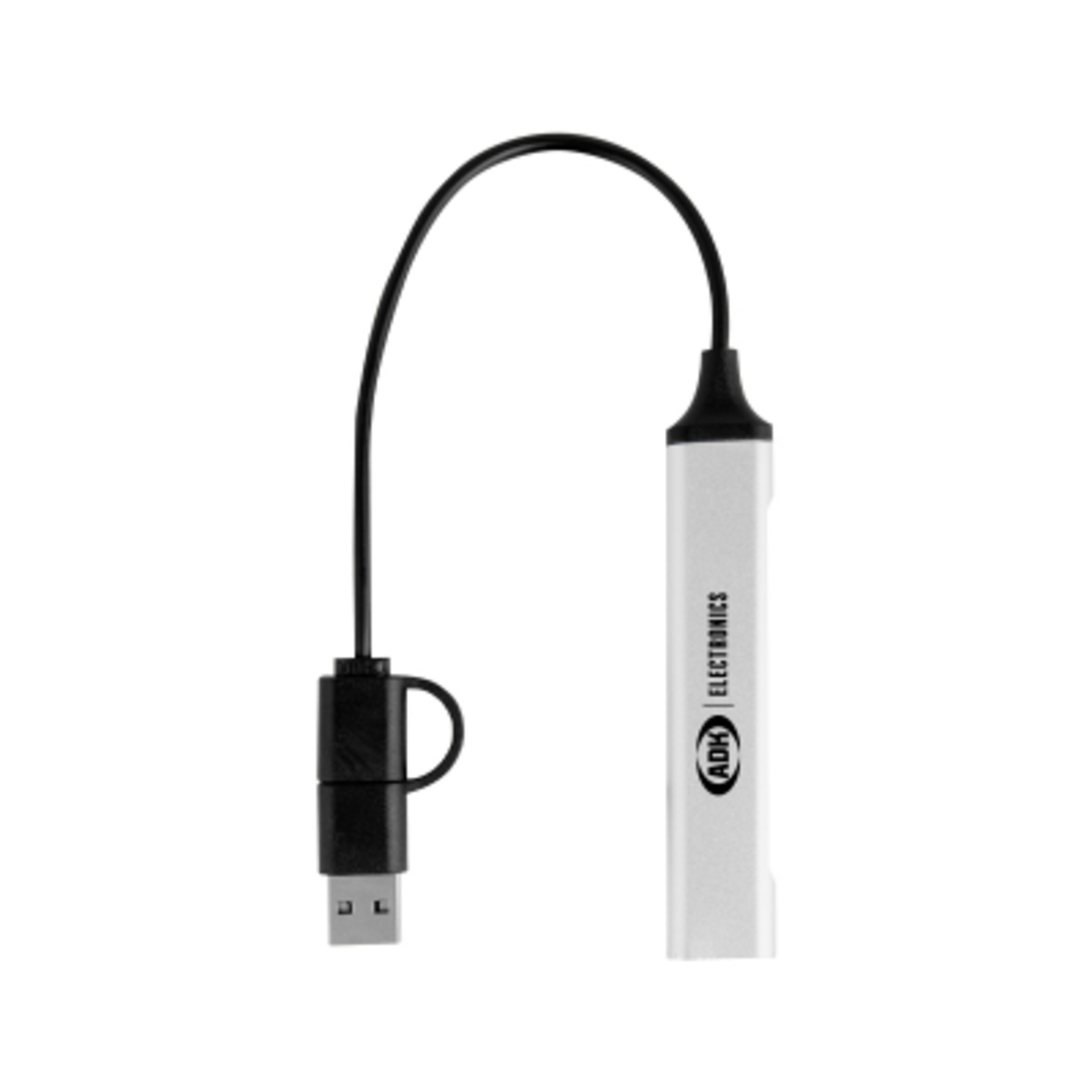 Recycled Triple Port Charging Hub - 3.75 in - Silver - Padprint - promotional product with custom logo