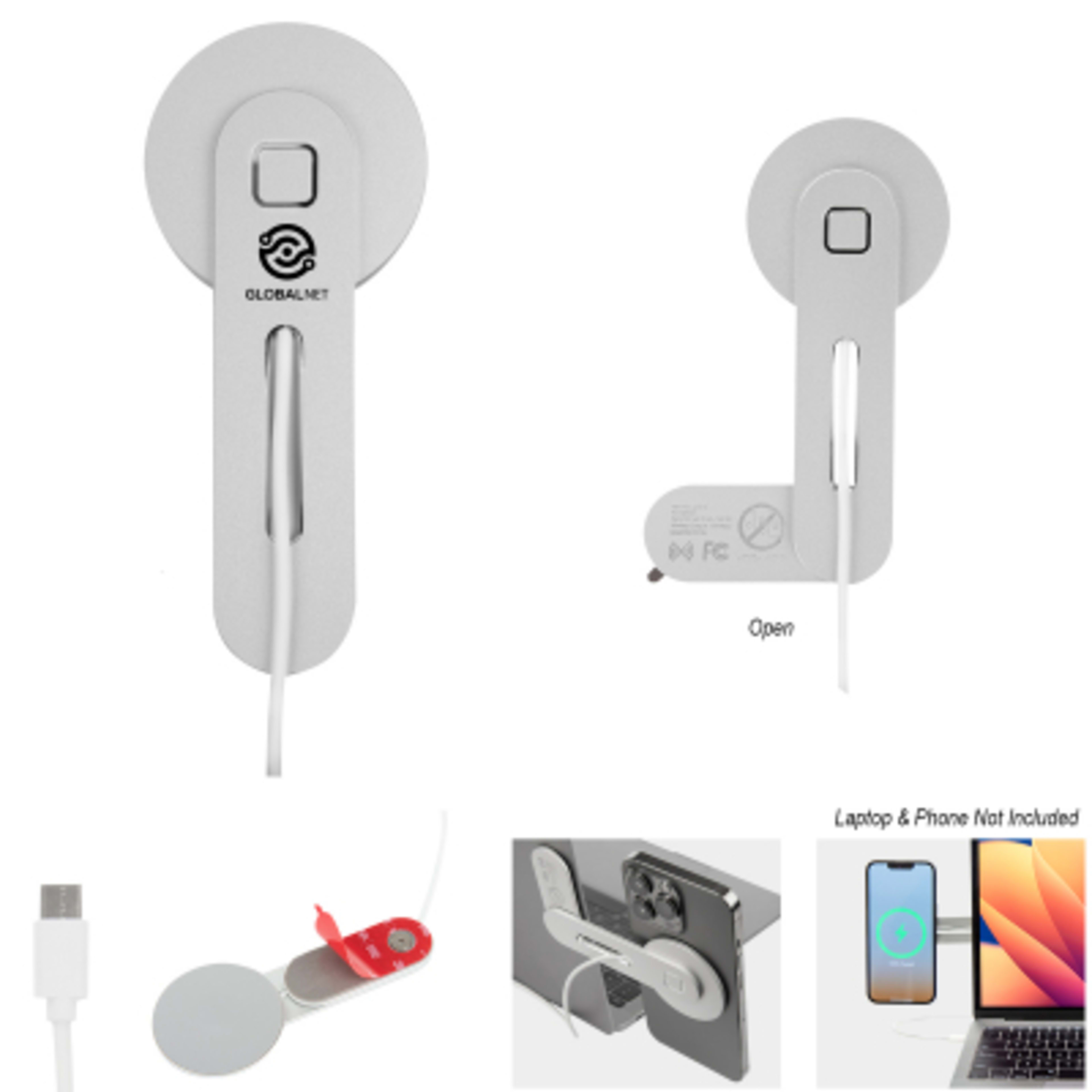 Monitor Mount Wireless Charger with Magnetic Pad - Group Shot - product view 3