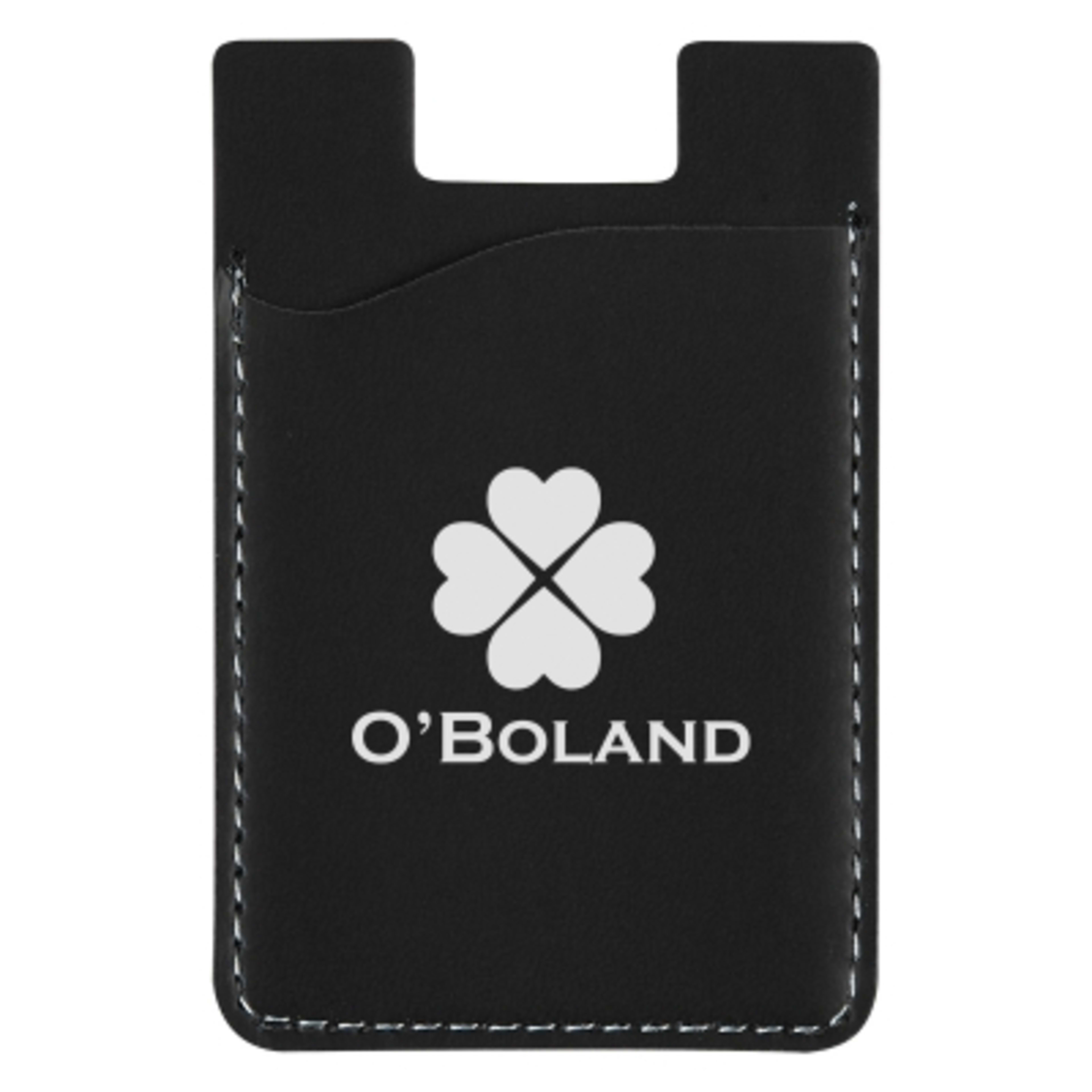 Polyurethane Phone Wallet - 2.25 x 3.88 in - Black - Silkscreen - product view 1