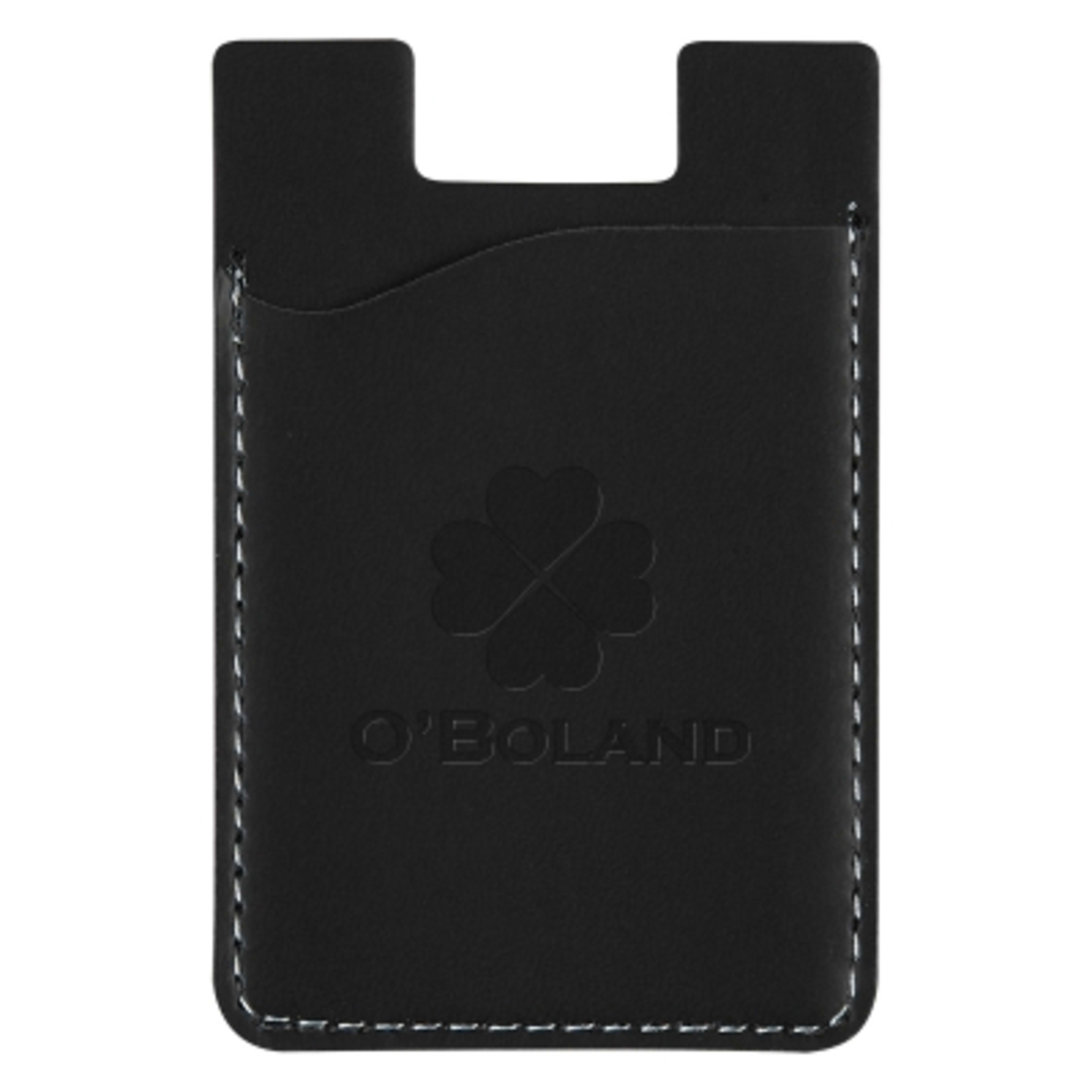 Polyurethane Phone Wallet - 2.25 x 3.88 in - Black - Deboss - product view 2