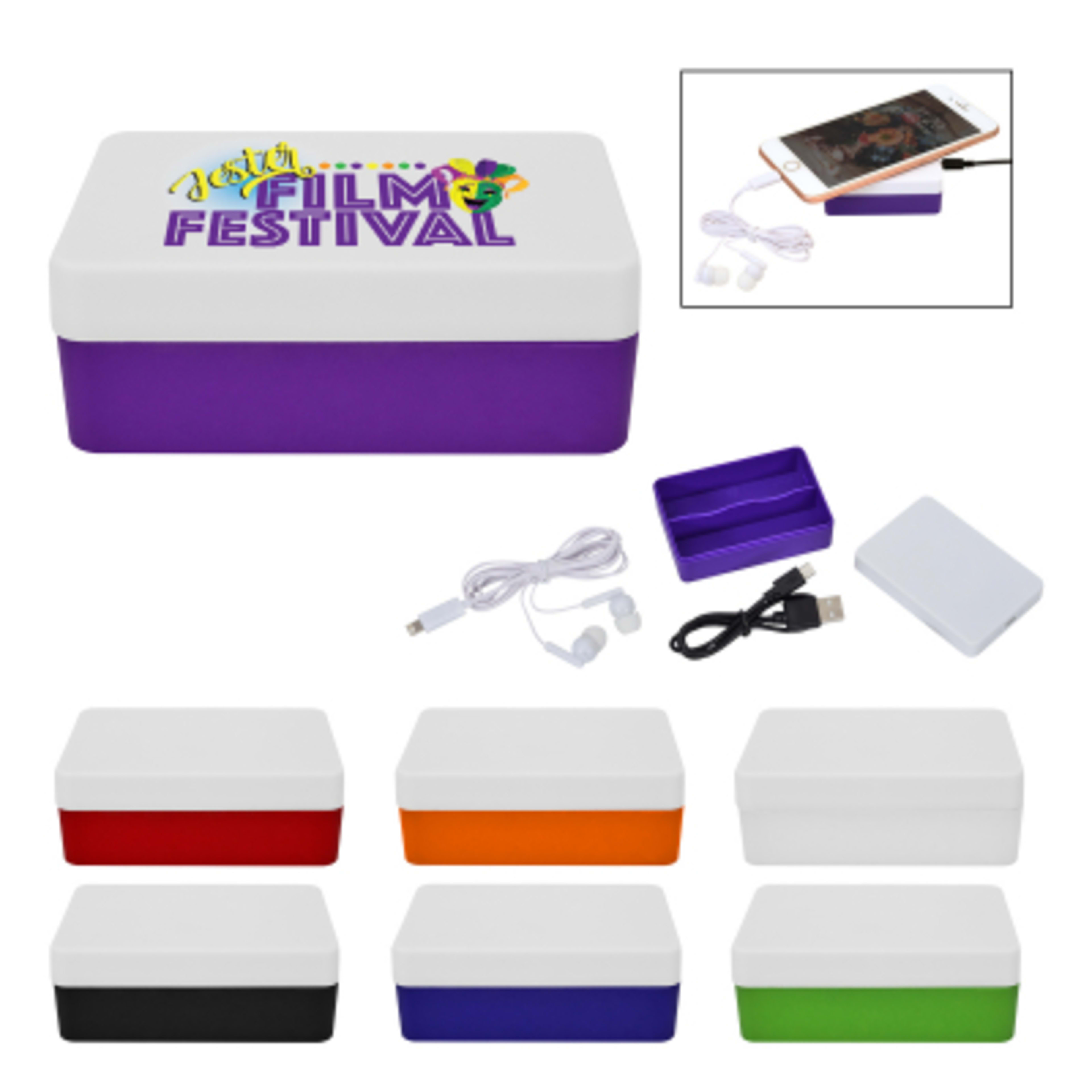 Wireless Charging Kit with Storage and Earbuds - Group Shot - product view 3